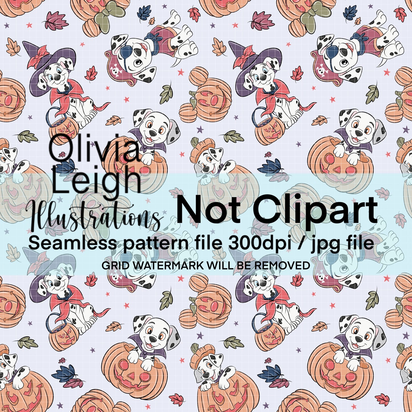 101 Dogs Halloween Seamless Pattern