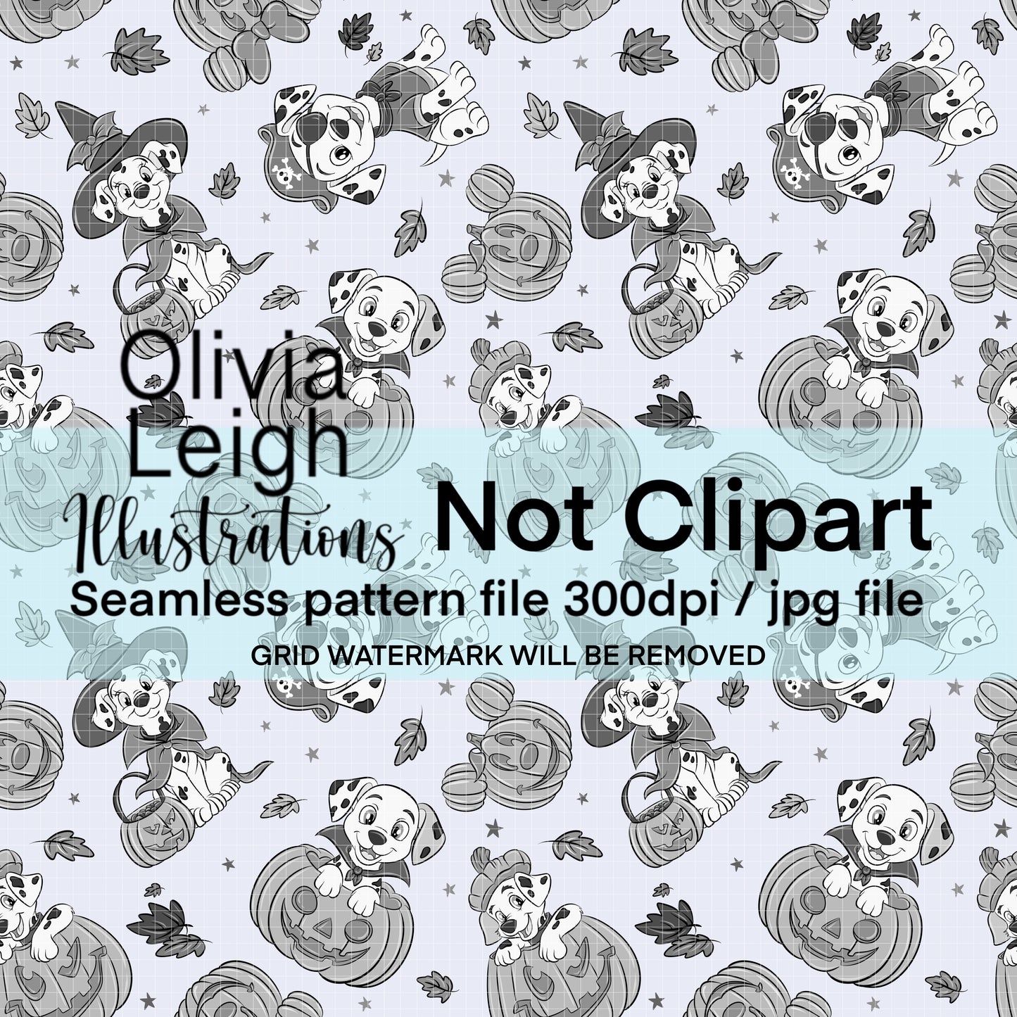 101 Dogs Halloween Seamless Pattern