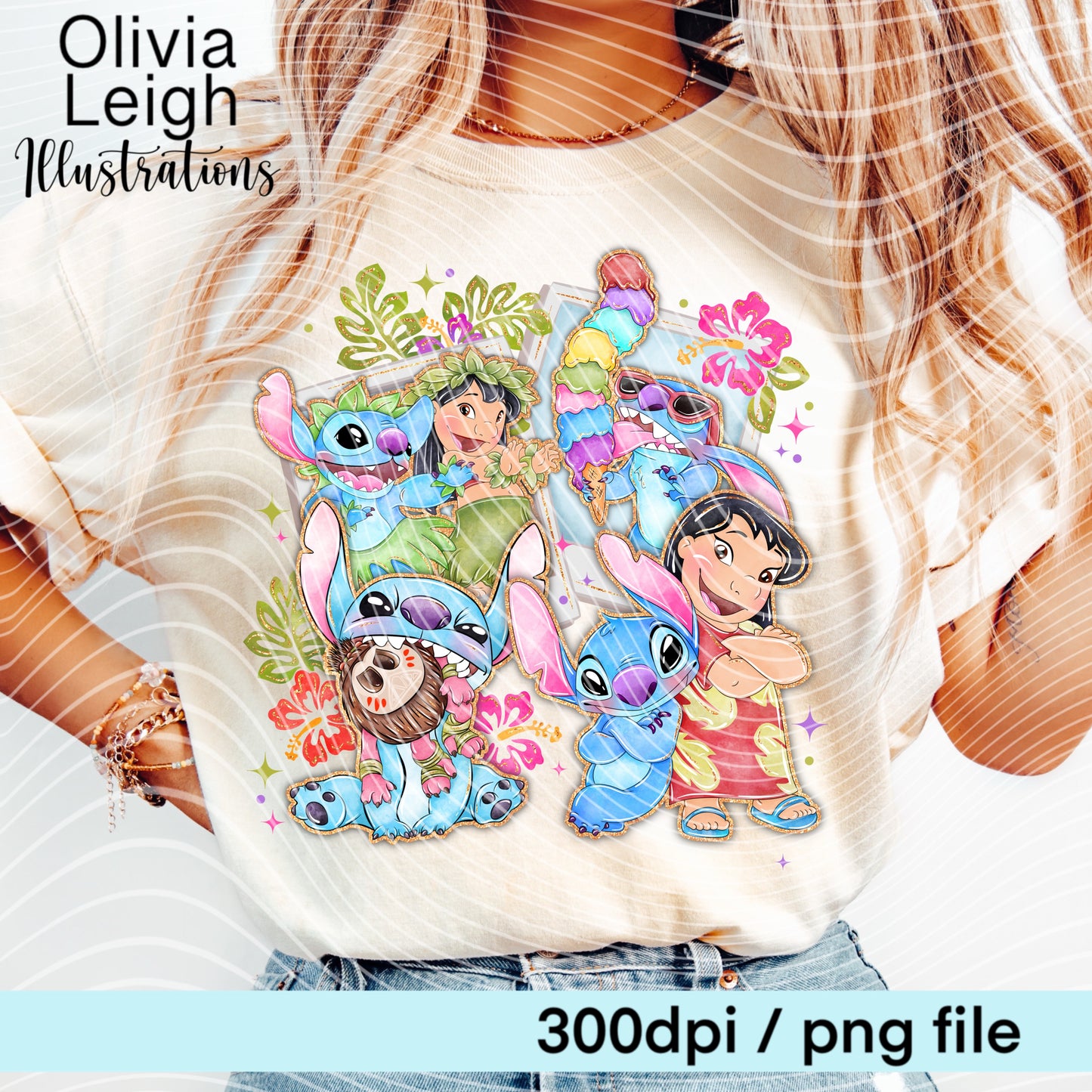 Stitch 2 Cartoon Shirt Design