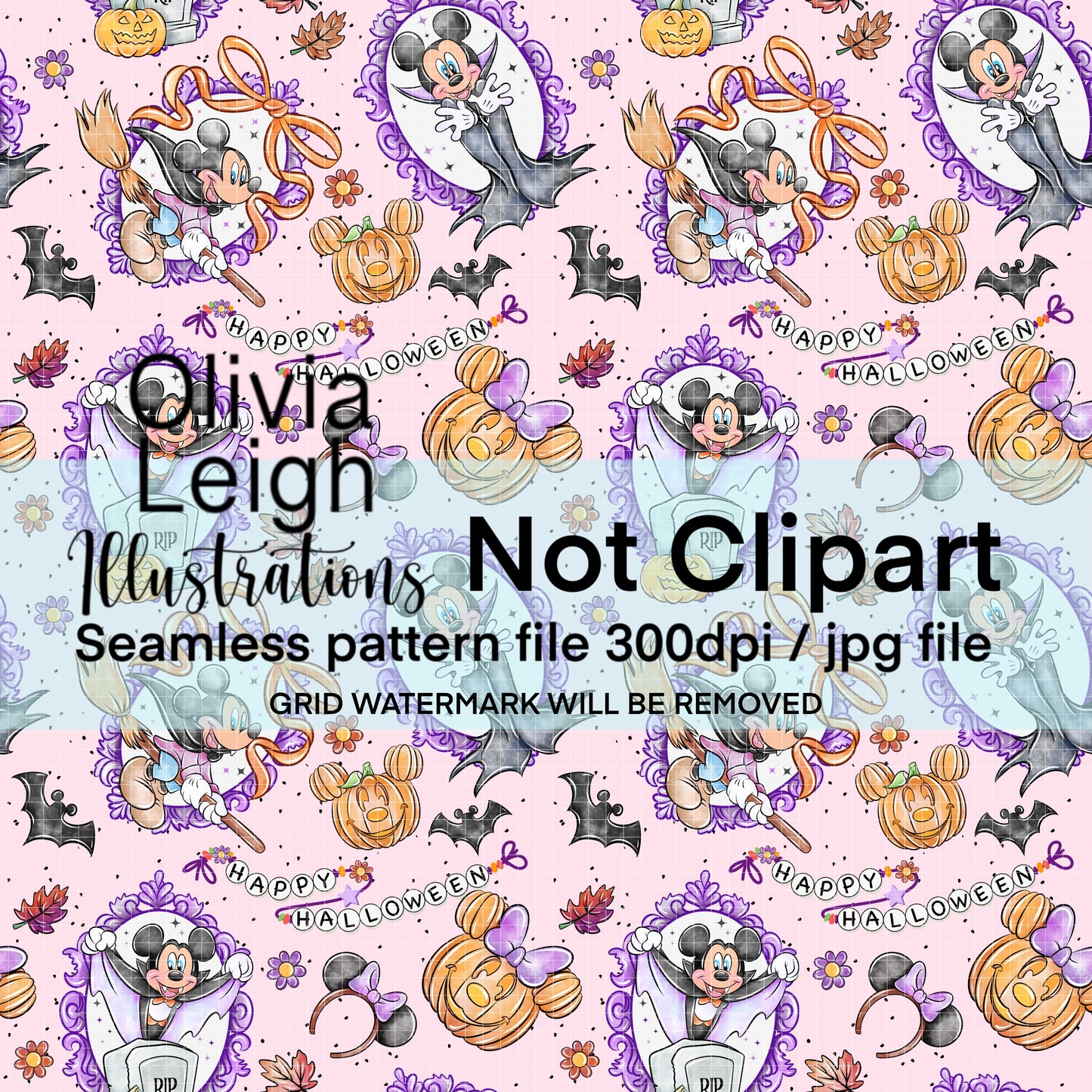 Mouse Halloween Seamless Pattern