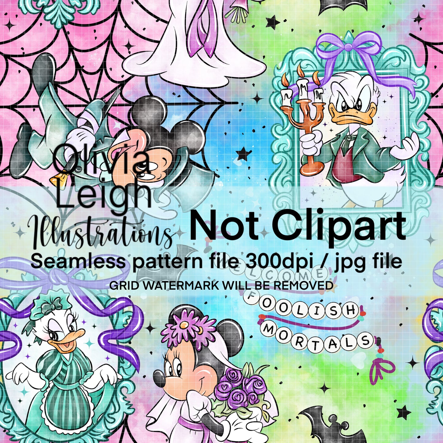 Mouse Halloween Seamless Pattern