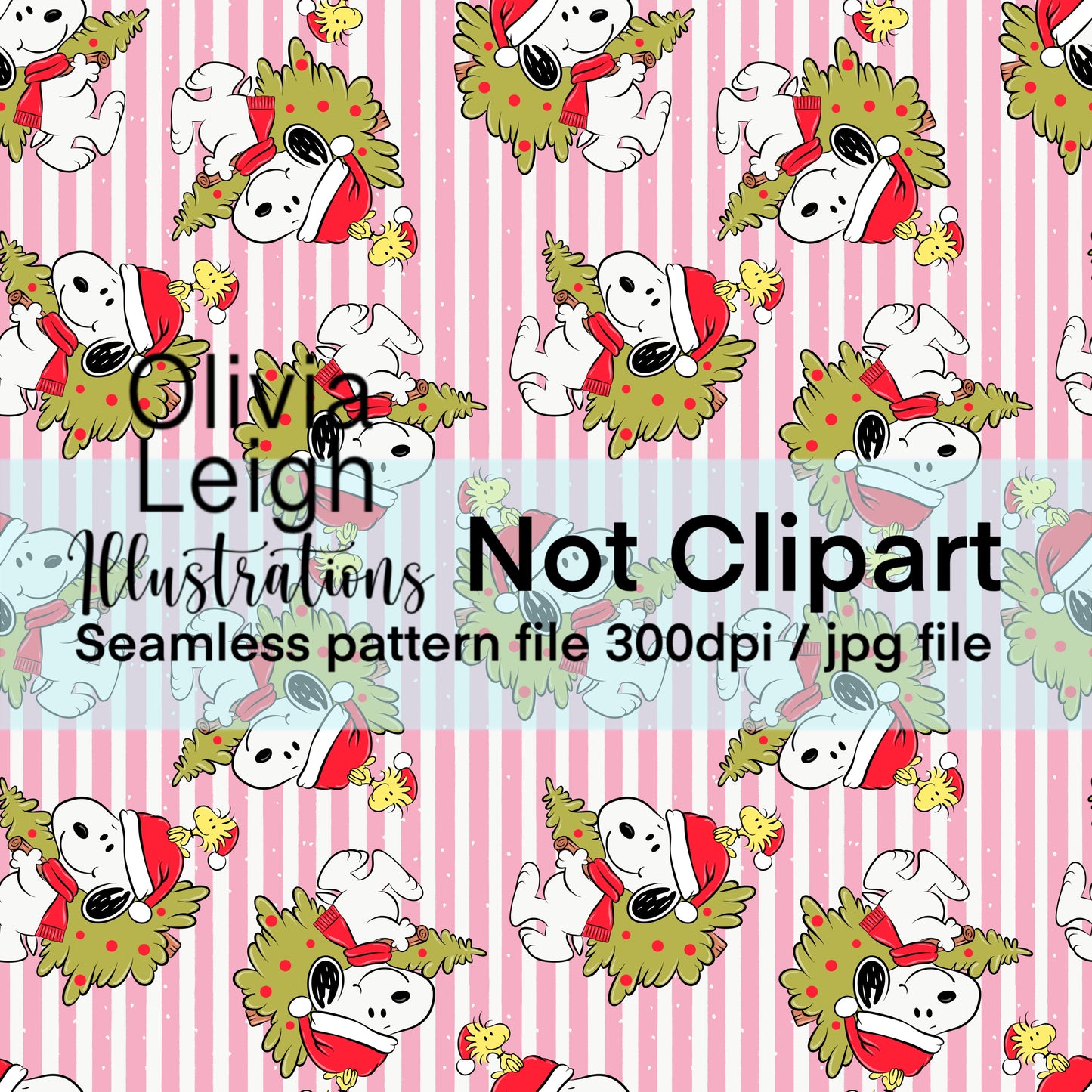 Peanuts Christmas Seamless Pattern