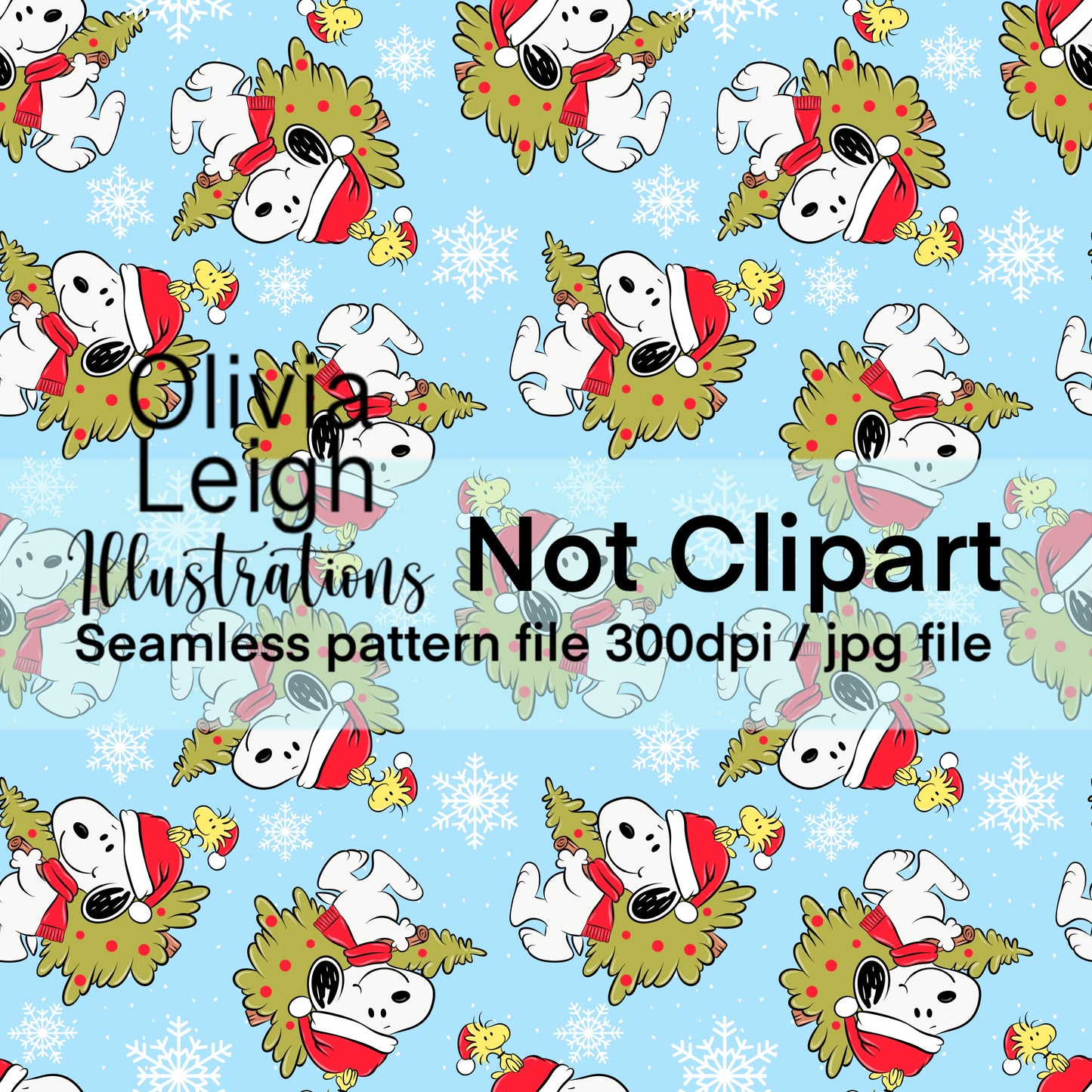 Peanuts Christmas Seamless Pattern