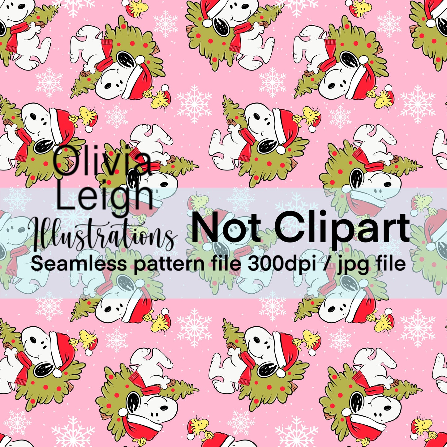 Peanuts Christmas Seamless Pattern