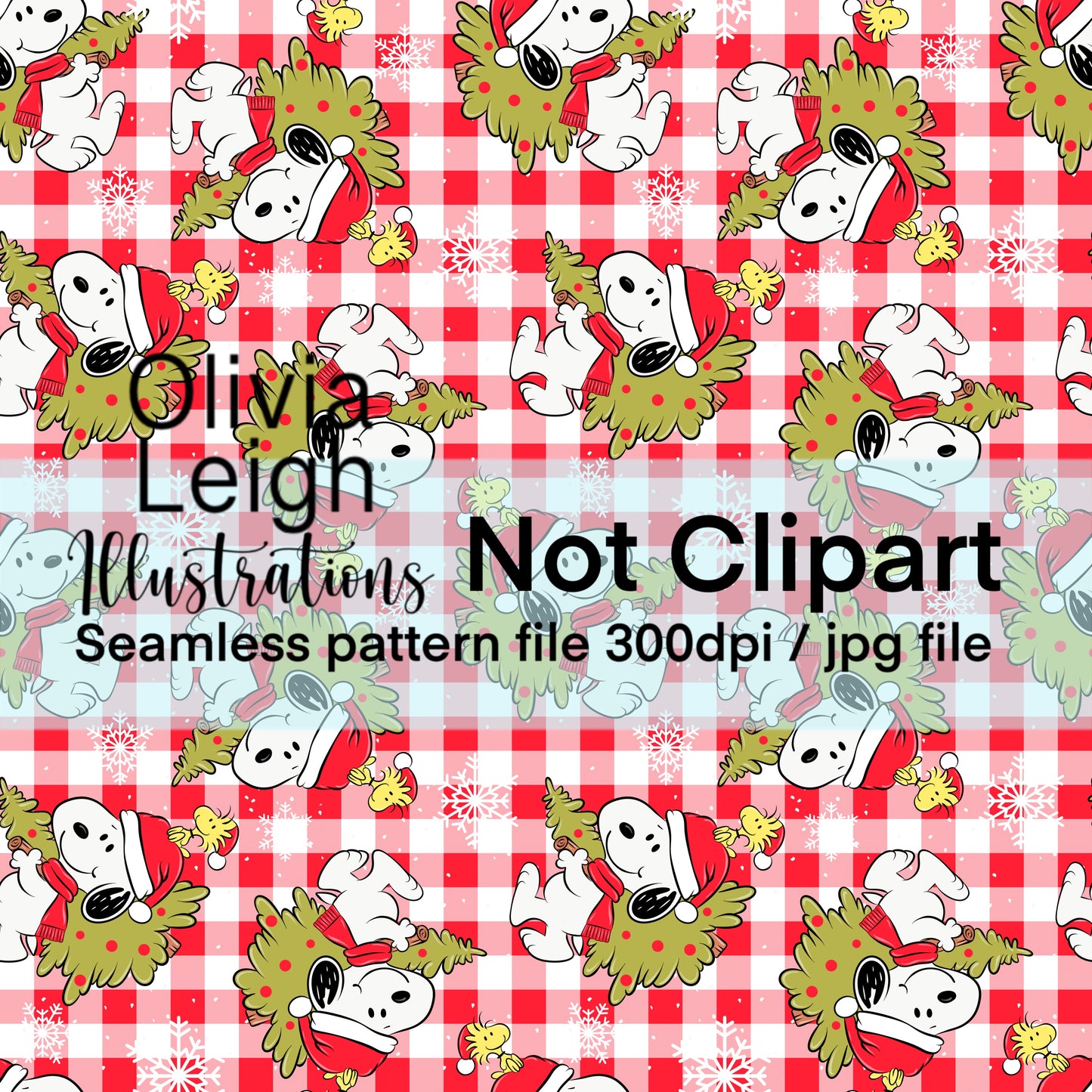 Peanuts Christmas Seamless Pattern