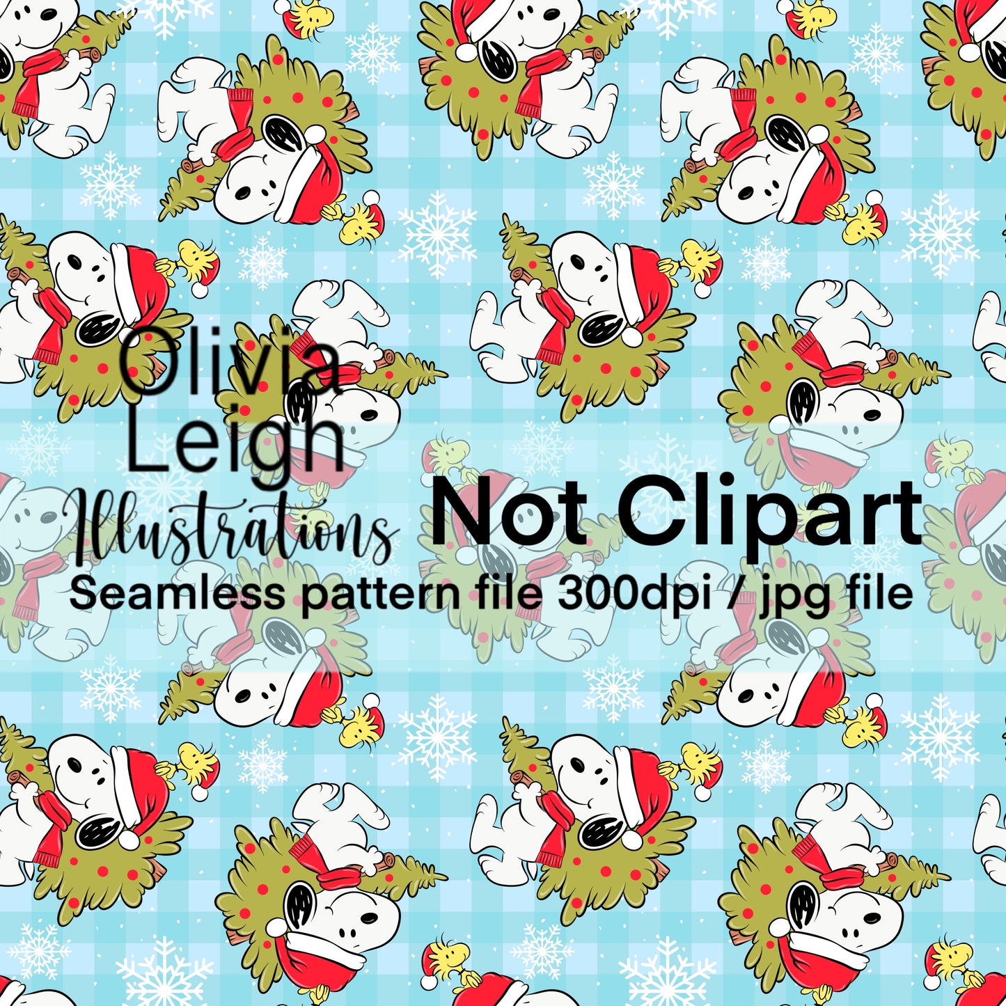 Peanuts Christmas Seamless Pattern