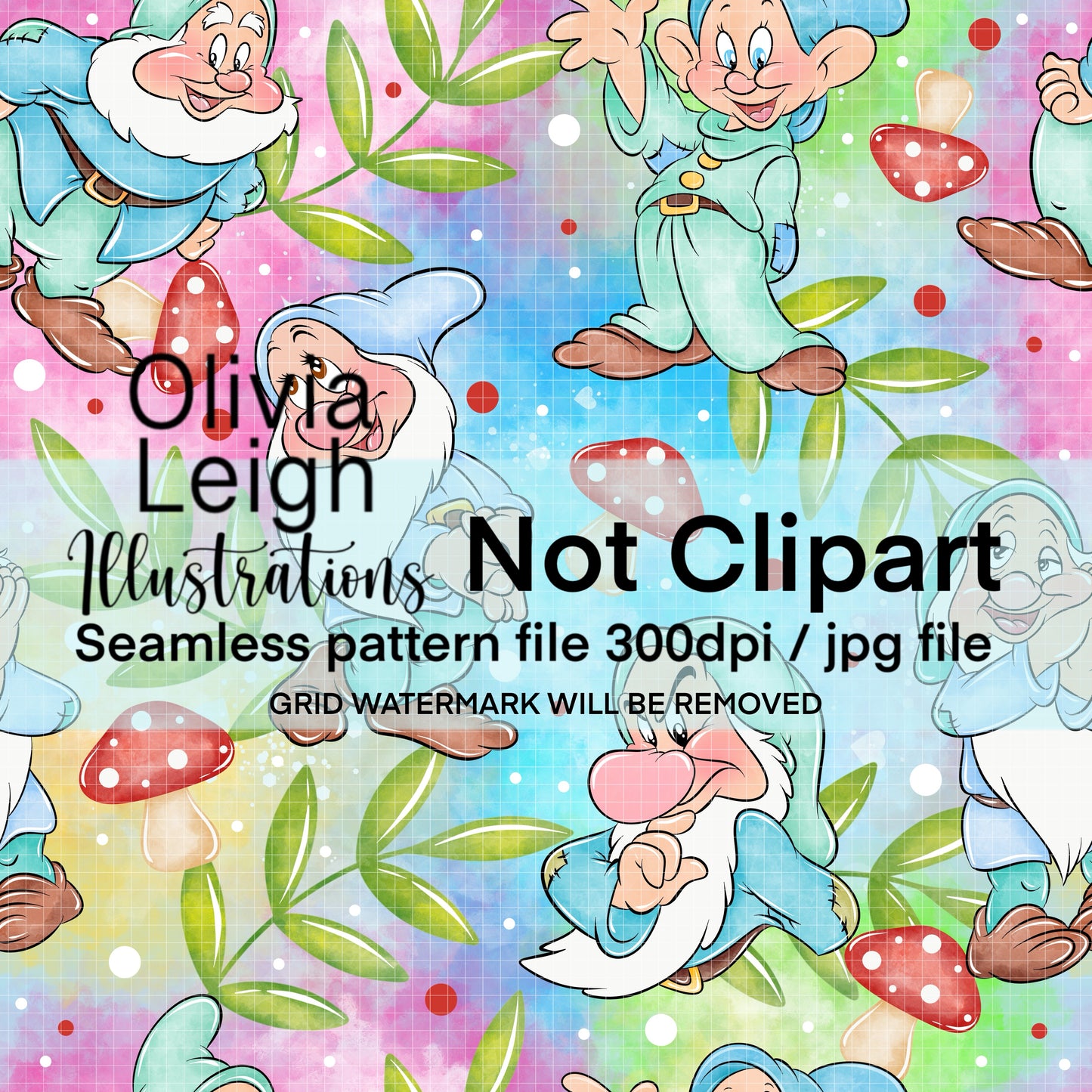 Princess Snow Friends Seamless Pattern