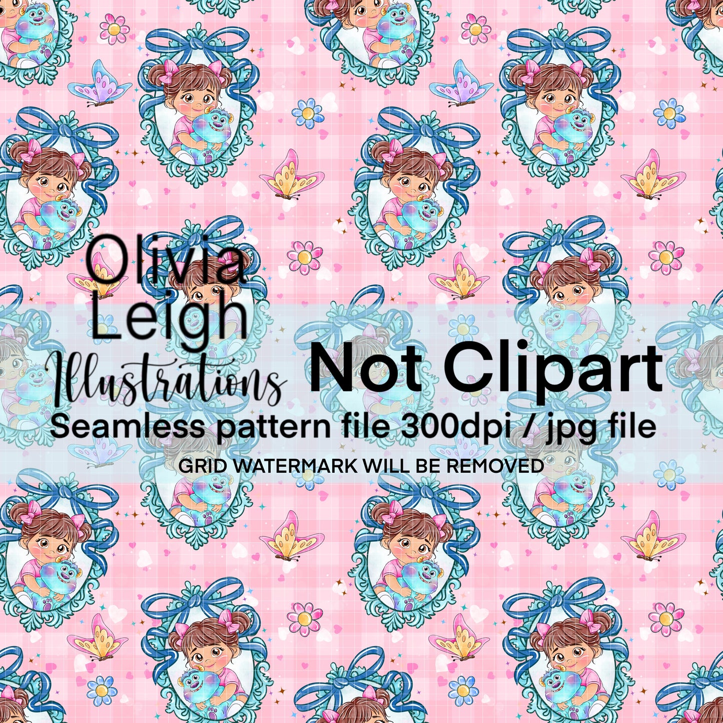 Monster Baby Seamless Pattern