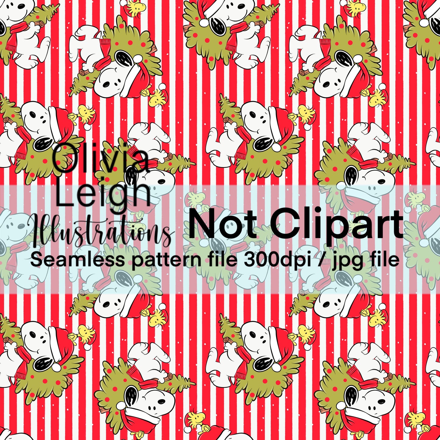 Peanuts Christmas Seamless Pattern