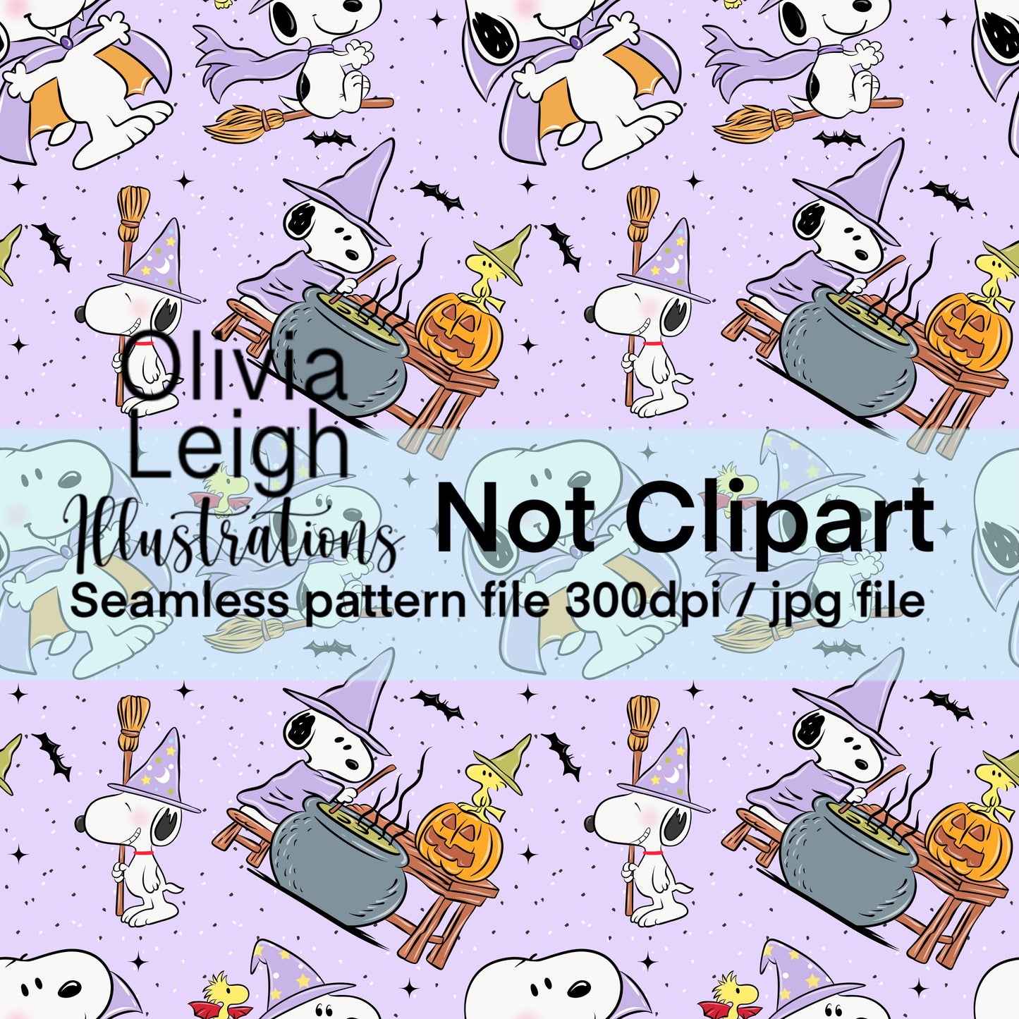 Peanuts Halloween Seamless Pattern