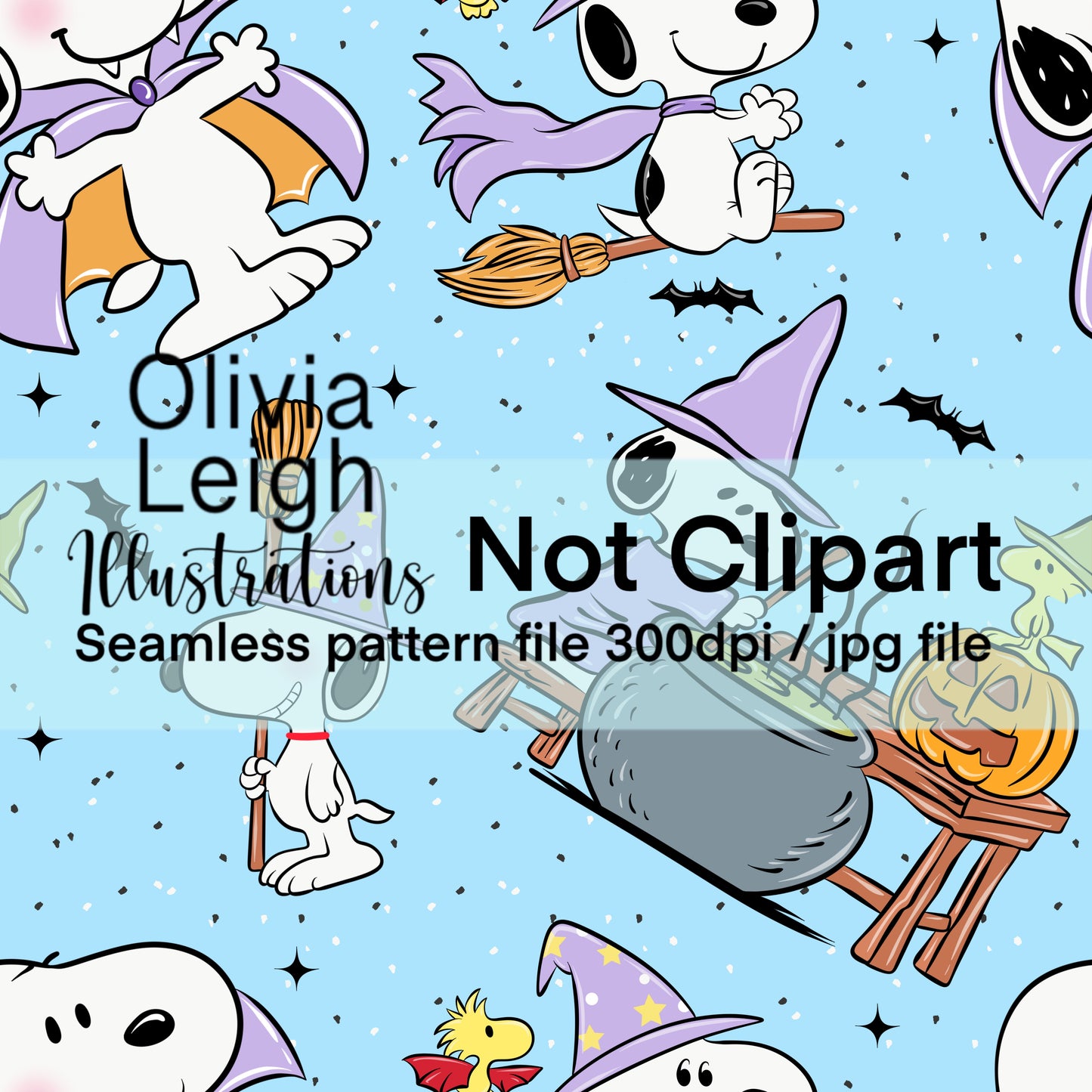 Peanuts Halloween Seamless Pattern