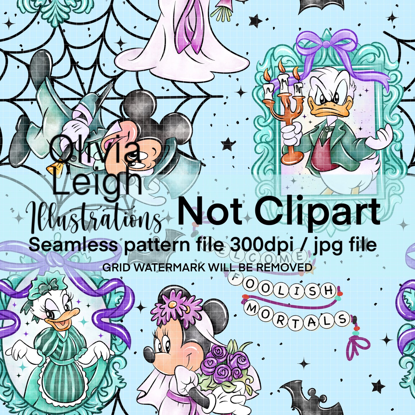 Mouse Halloween Seamless Pattern