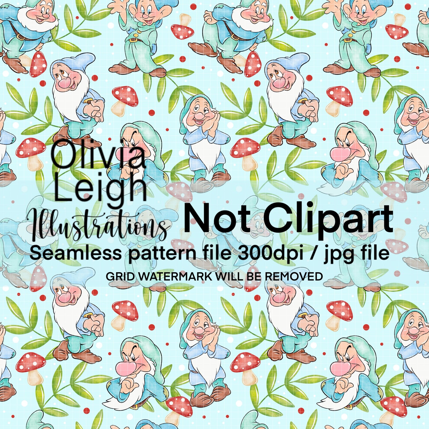 Princess Snow Friends Seamless Pattern