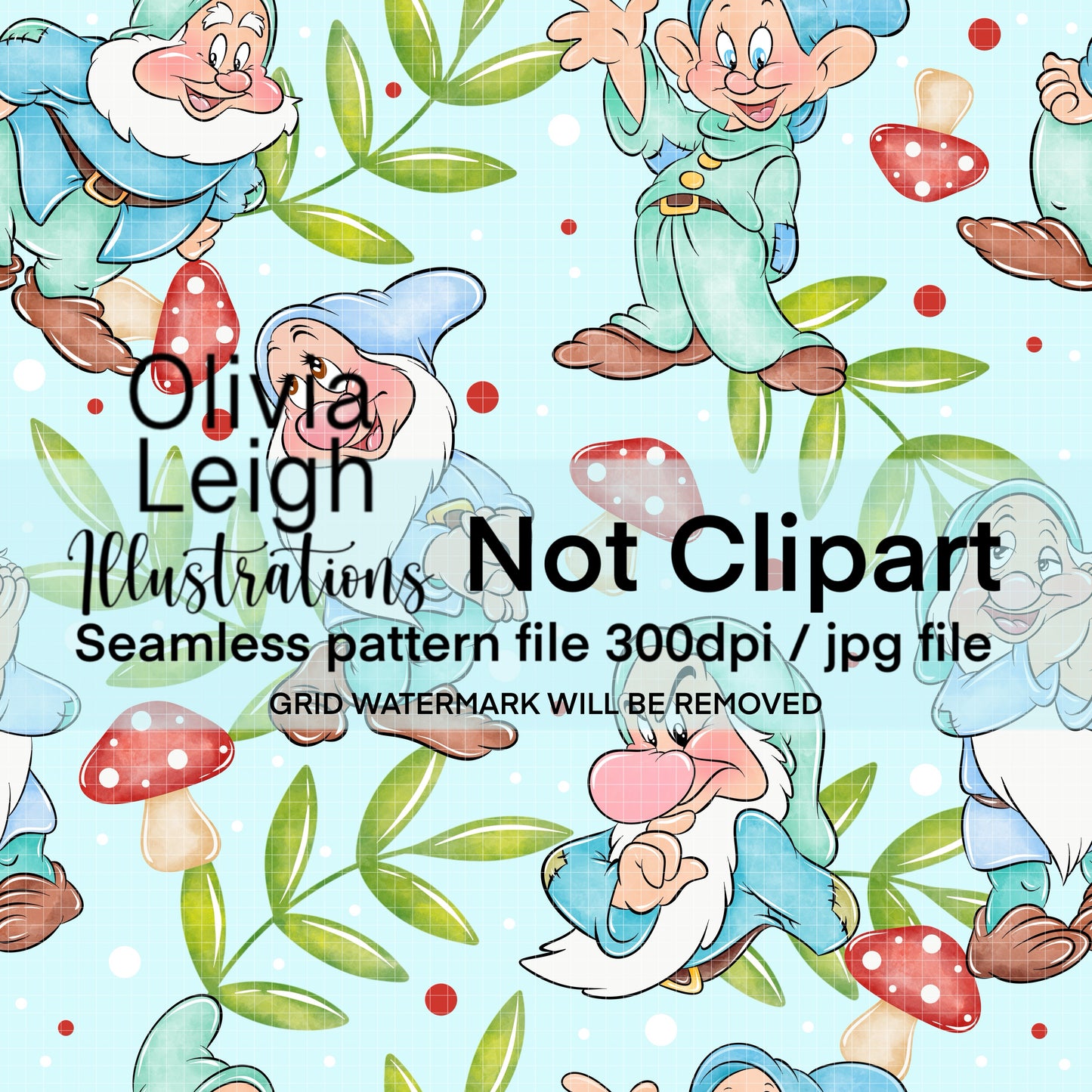 Princess Snow Friends Seamless Pattern
