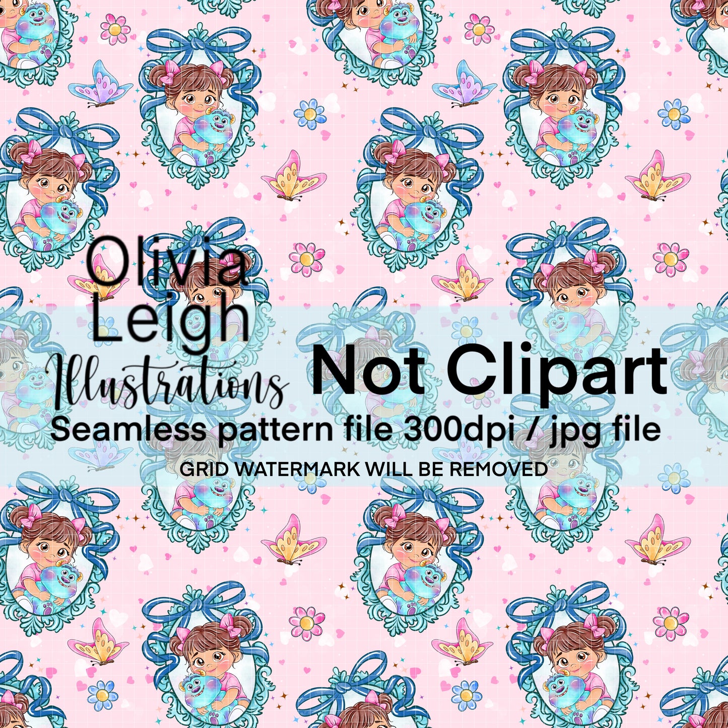 Monster Baby Seamless Pattern