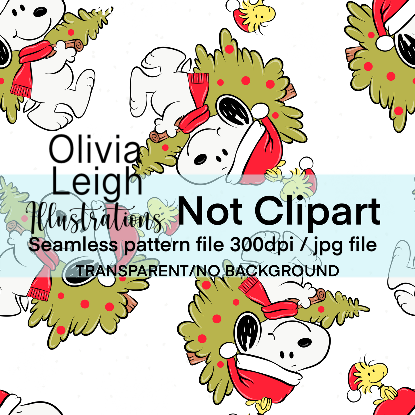 Peanuts Christmas Seamless Pattern