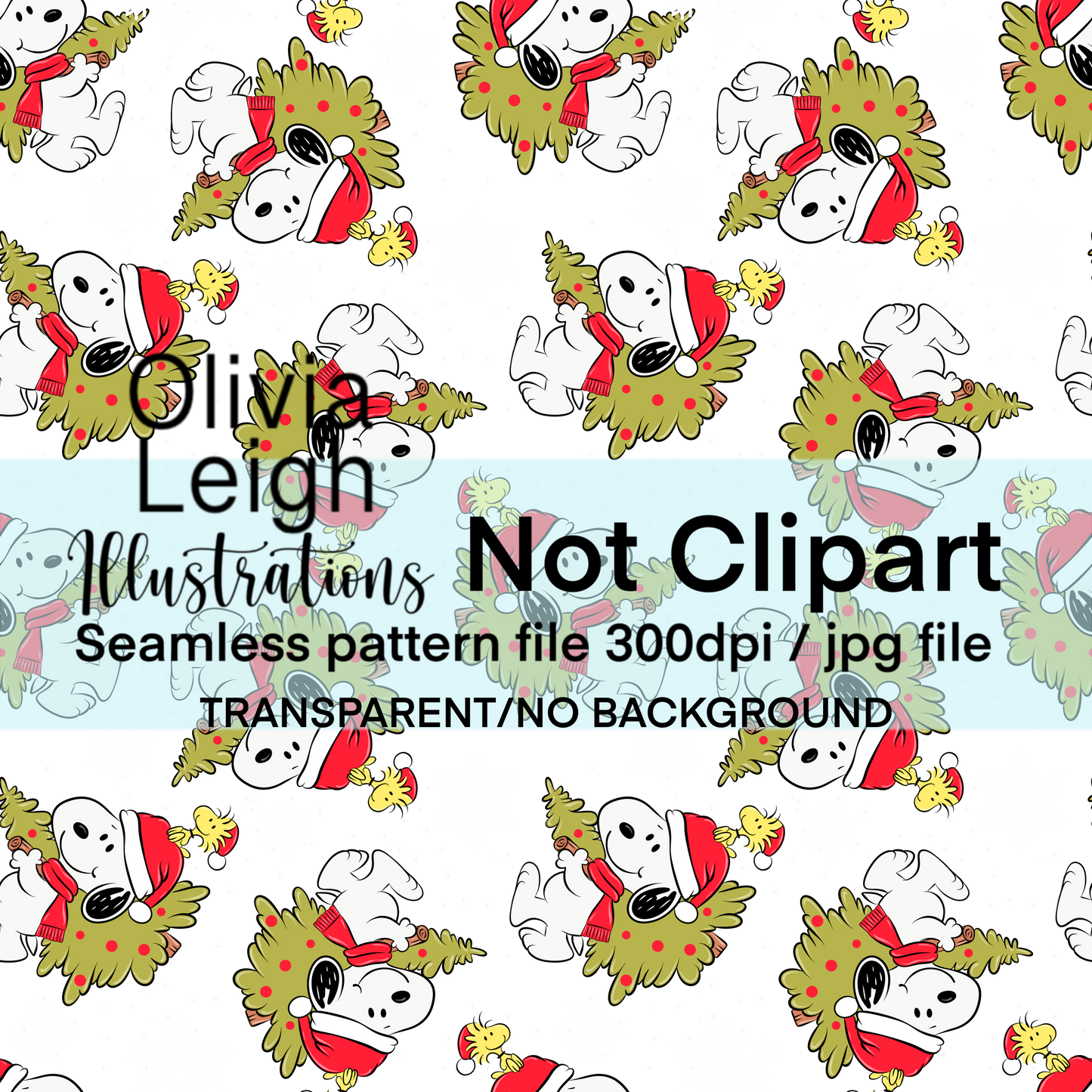 Peanuts Christmas Seamless Pattern