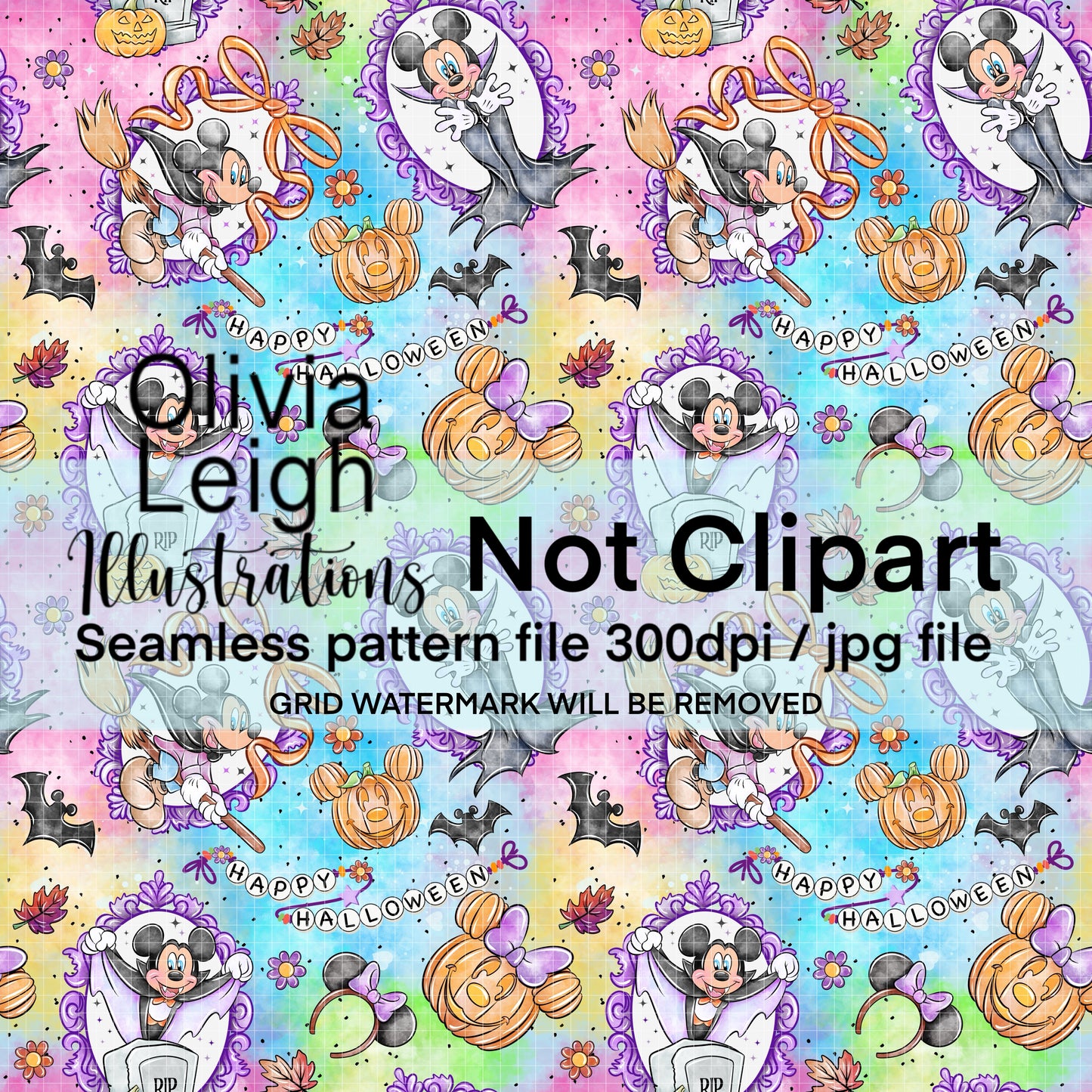 Mouse Halloween Seamless Pattern