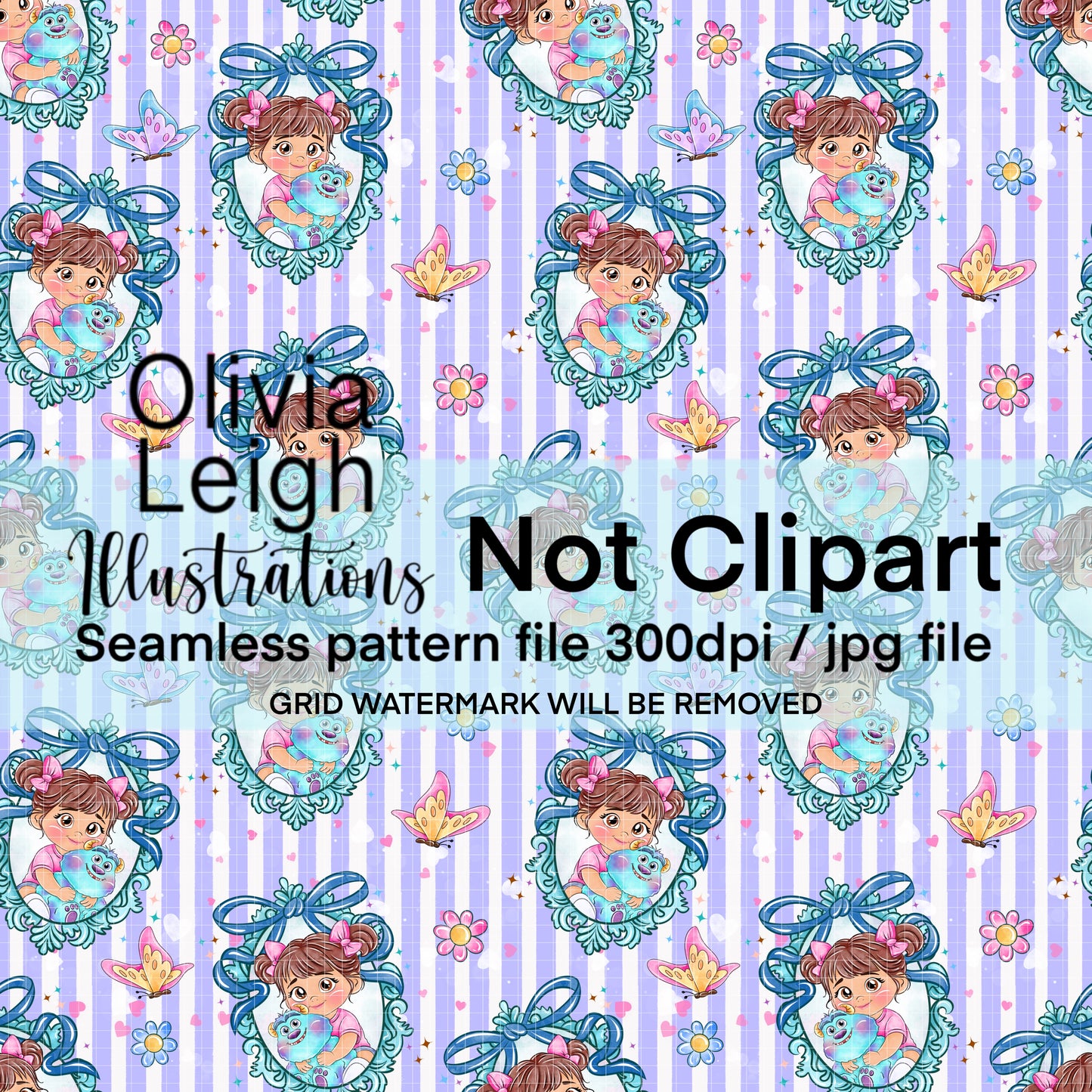 Monster Baby Seamless Pattern