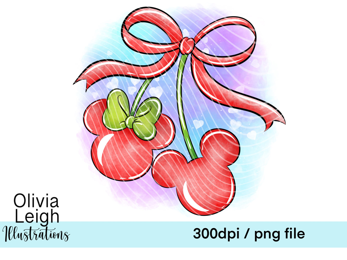 Mouse Cherries Valentine’s Day Clipart