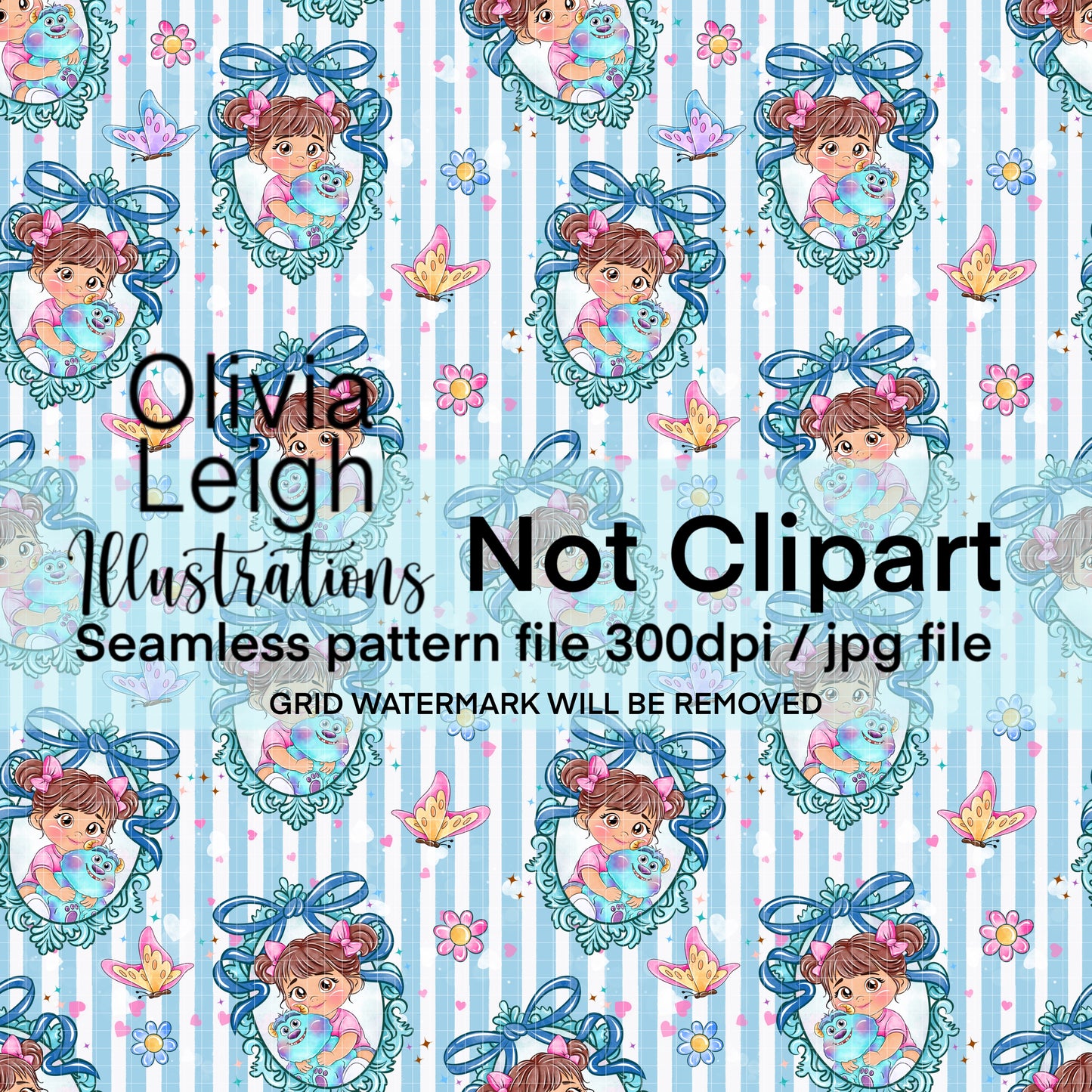 Monster Baby Seamless Pattern