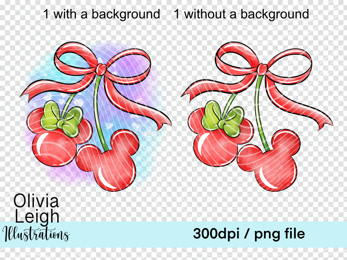 Mouse Cherries Valentine’s Day Clipart