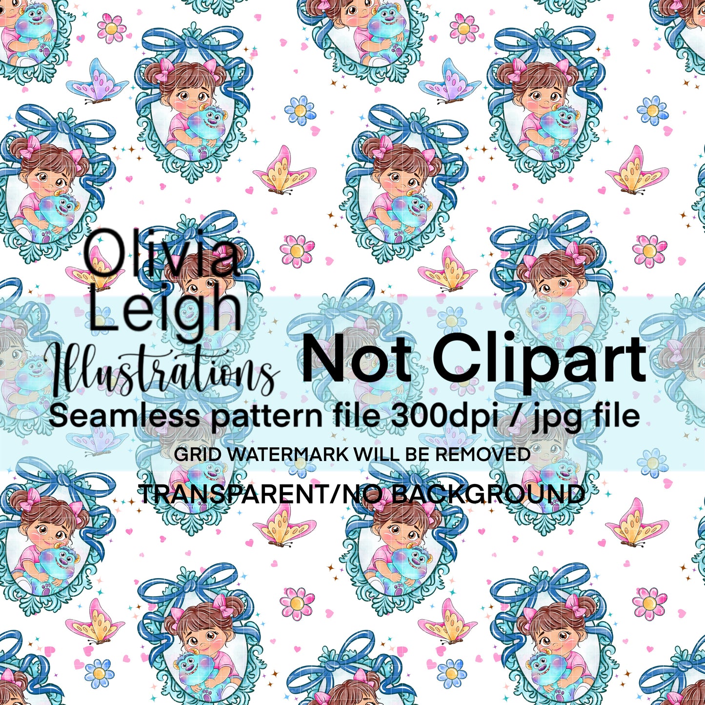 Monster Baby Seamless Pattern