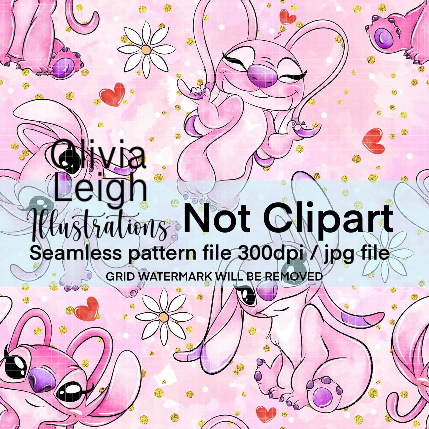 Stitch, Angel Seamless Pattern