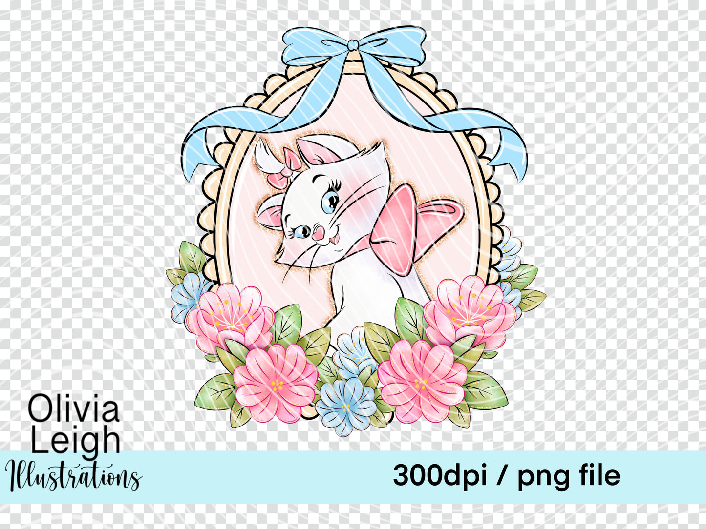 Pink Cats Floral Frame Shirt Design