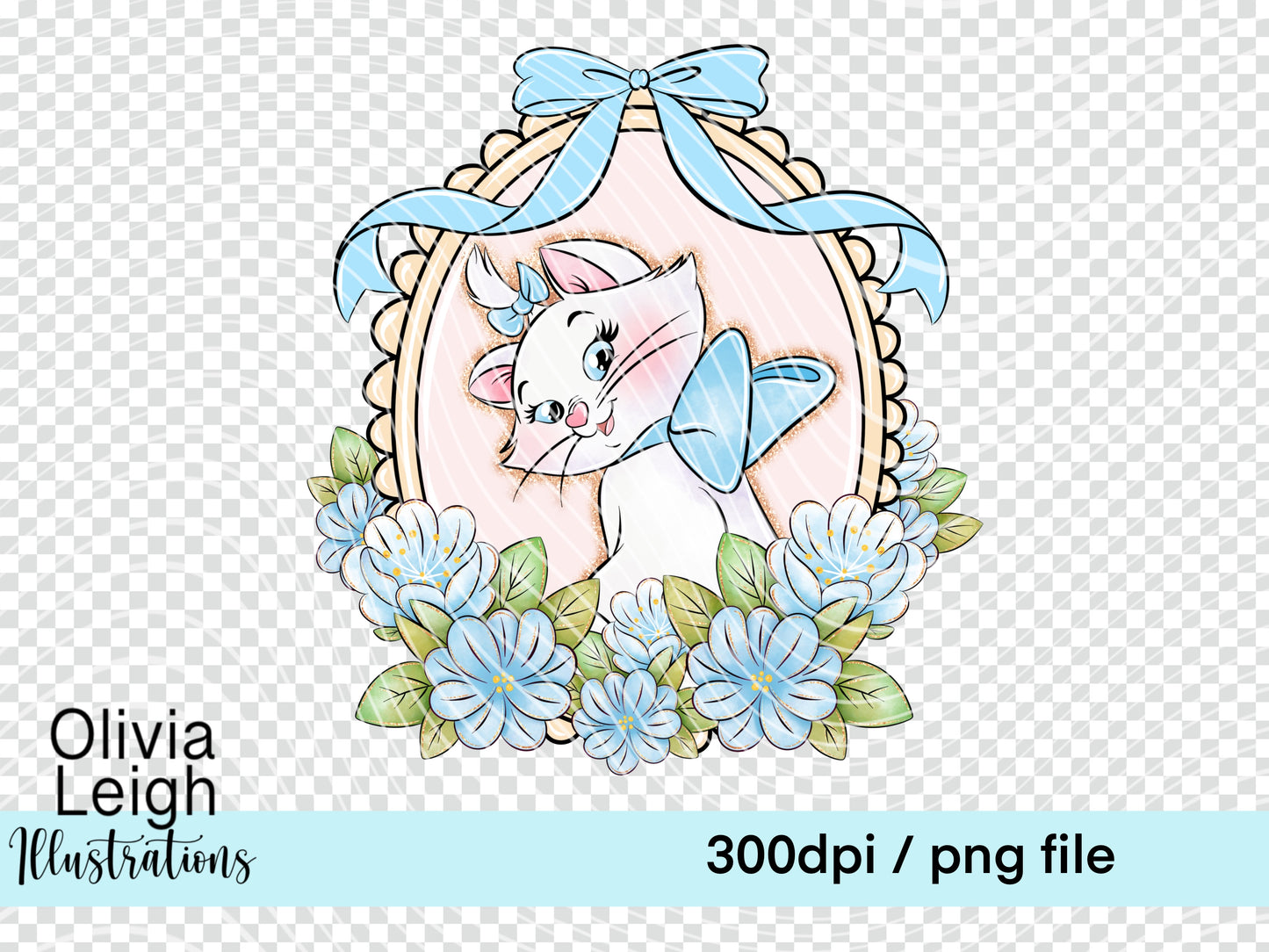 Blue Cats Floral Frame Shirt Design