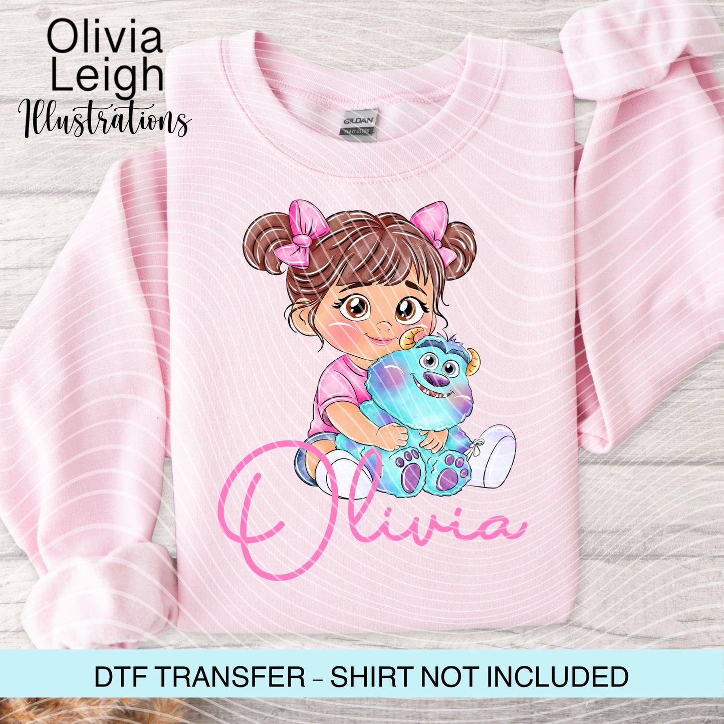 Monsters Girl Personalised Ready To Press Dtf Transfer
