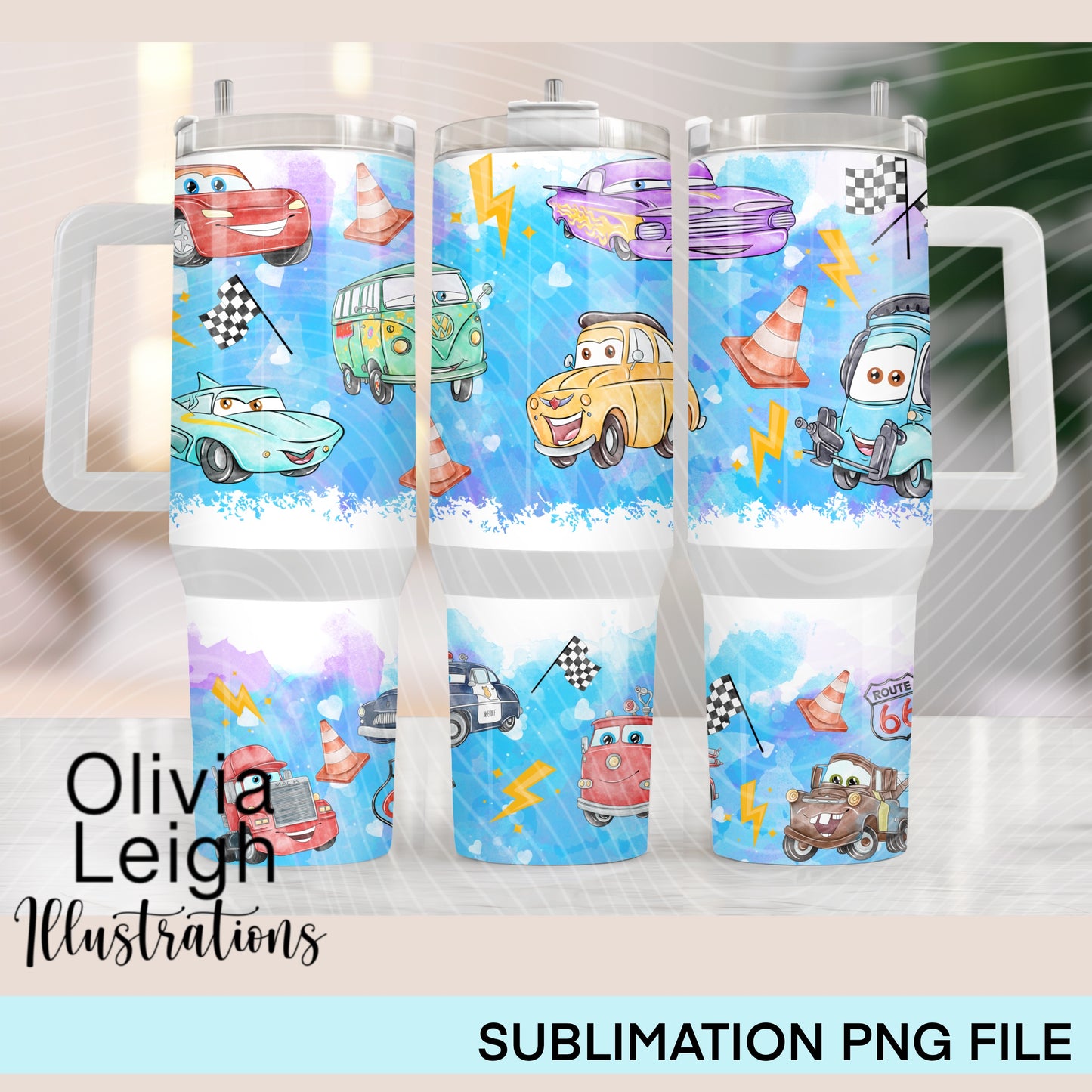 Cars 40oz Tumbler Wrap
