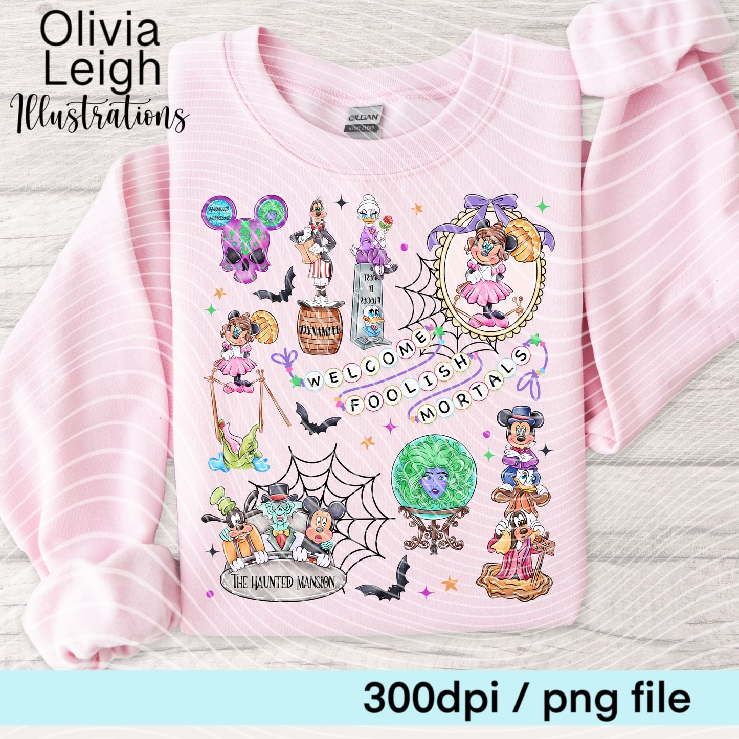 Haunted Mouse Halloween Cartoon Shirt Design