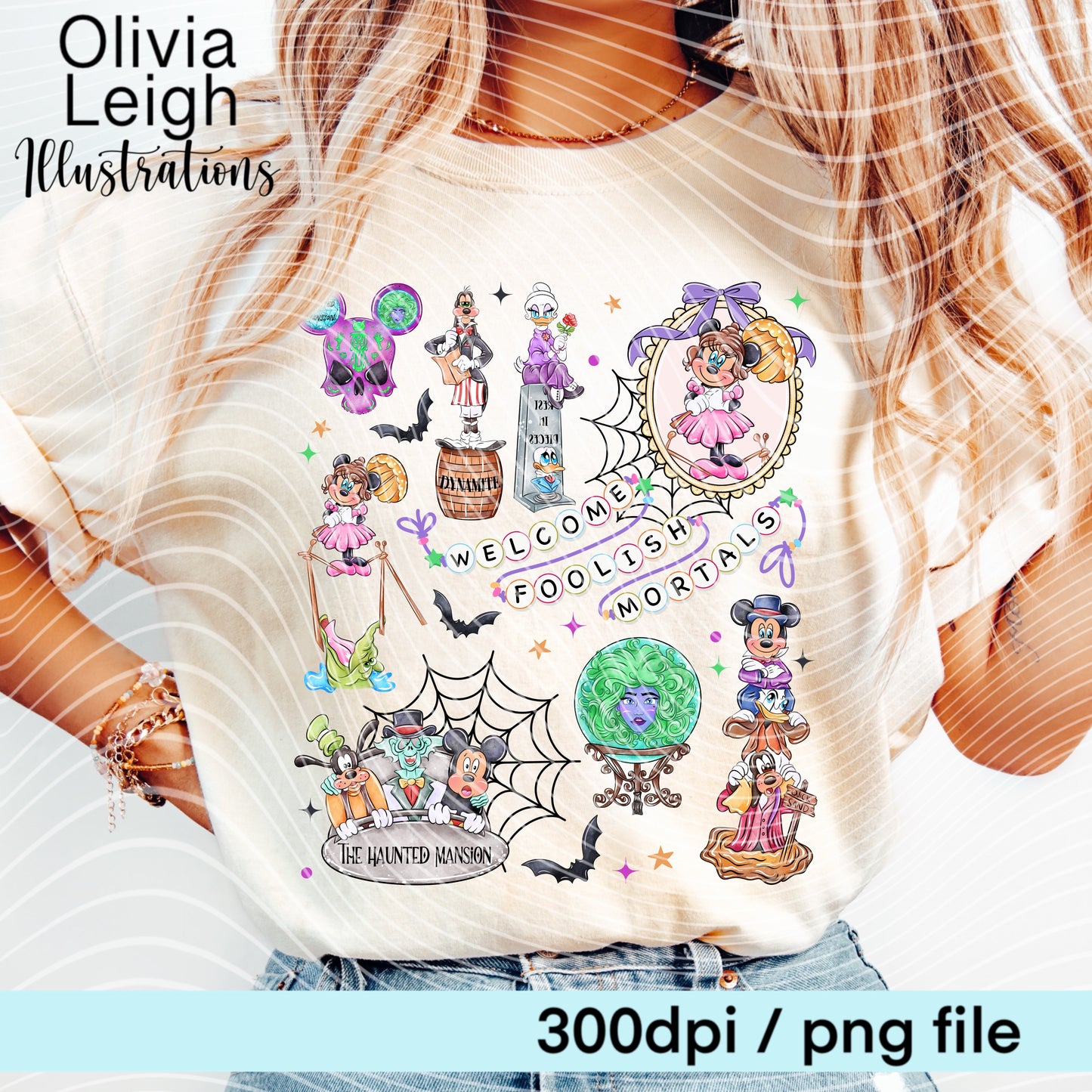 Haunted Mouse Halloween Cartoon Shirt Design