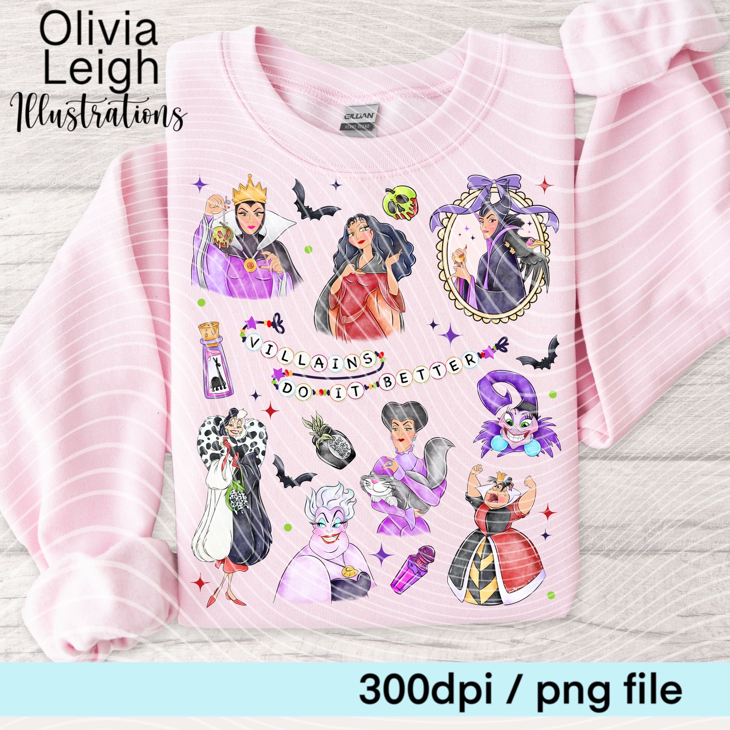 Princess Villains Halloween Cartoon Shirt Design