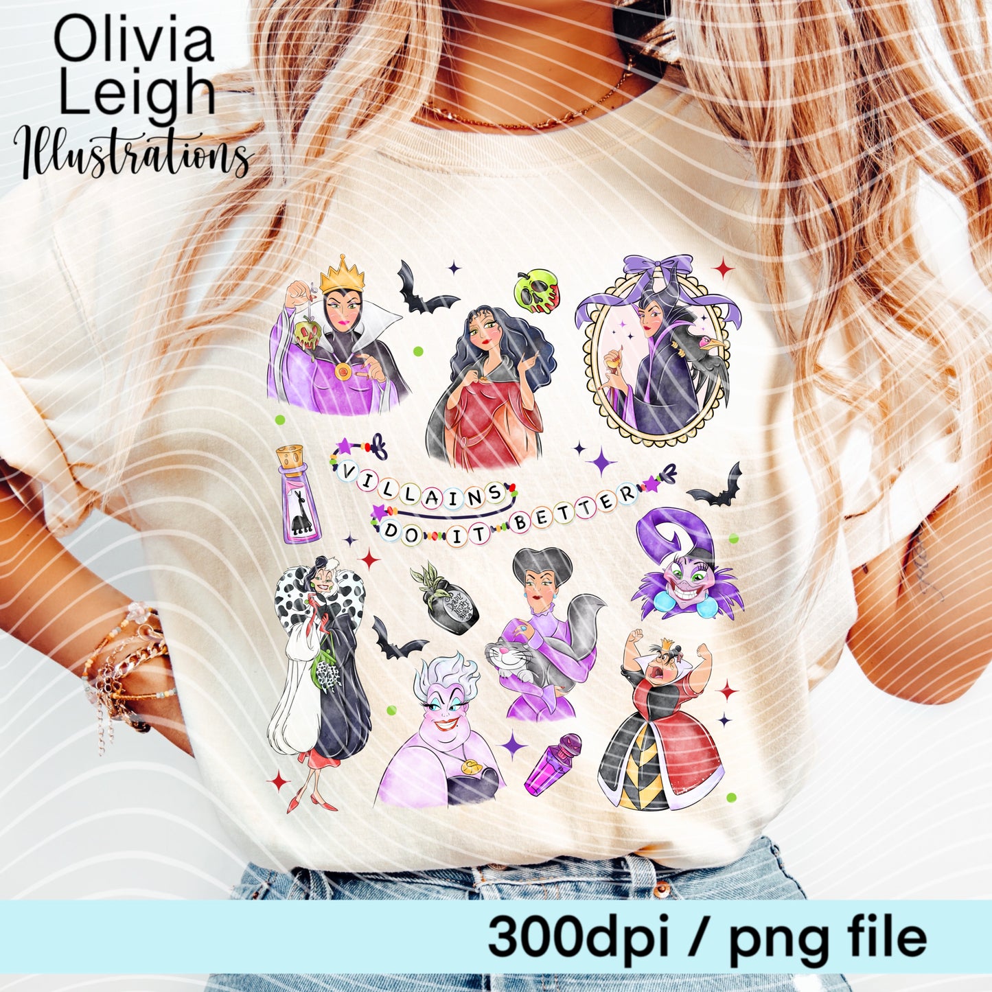 Princess Villains Halloween Cartoon Shirt Design