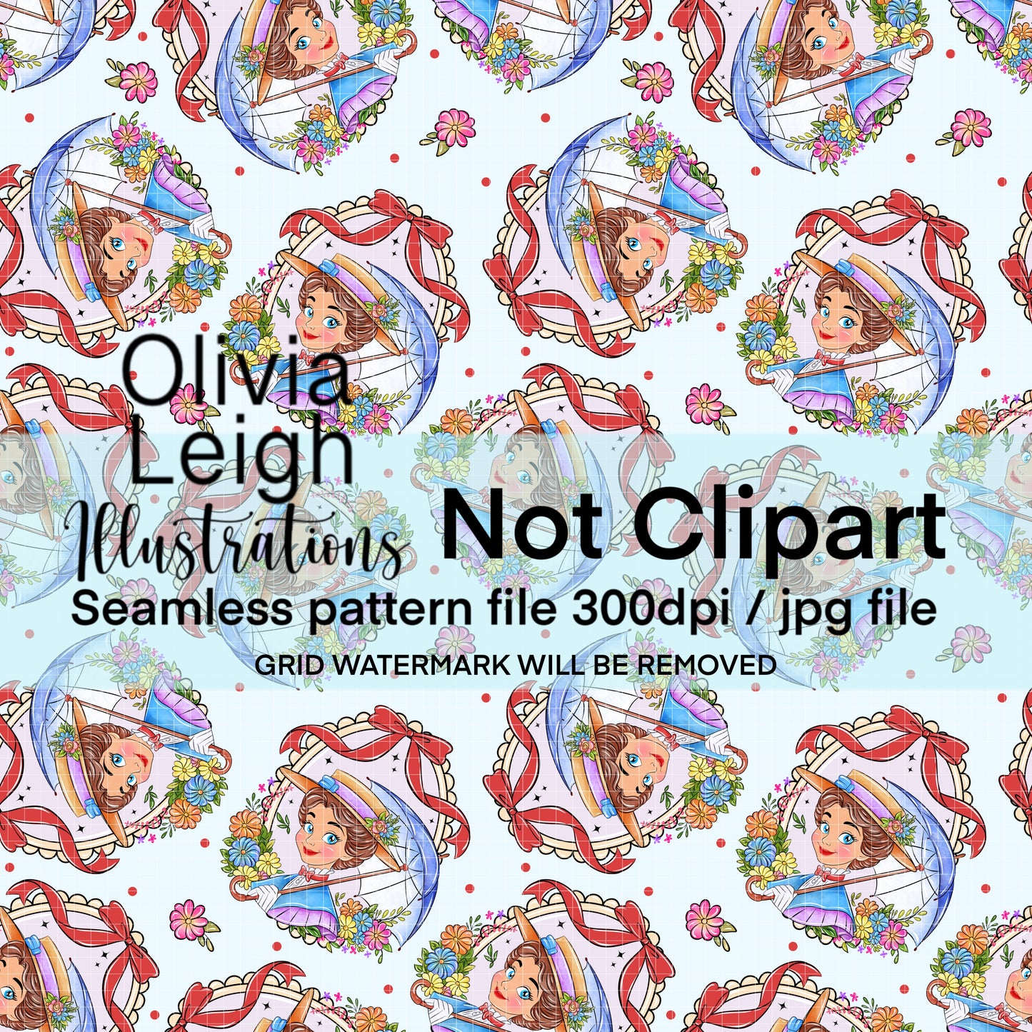 Mary P Seamless Pattern