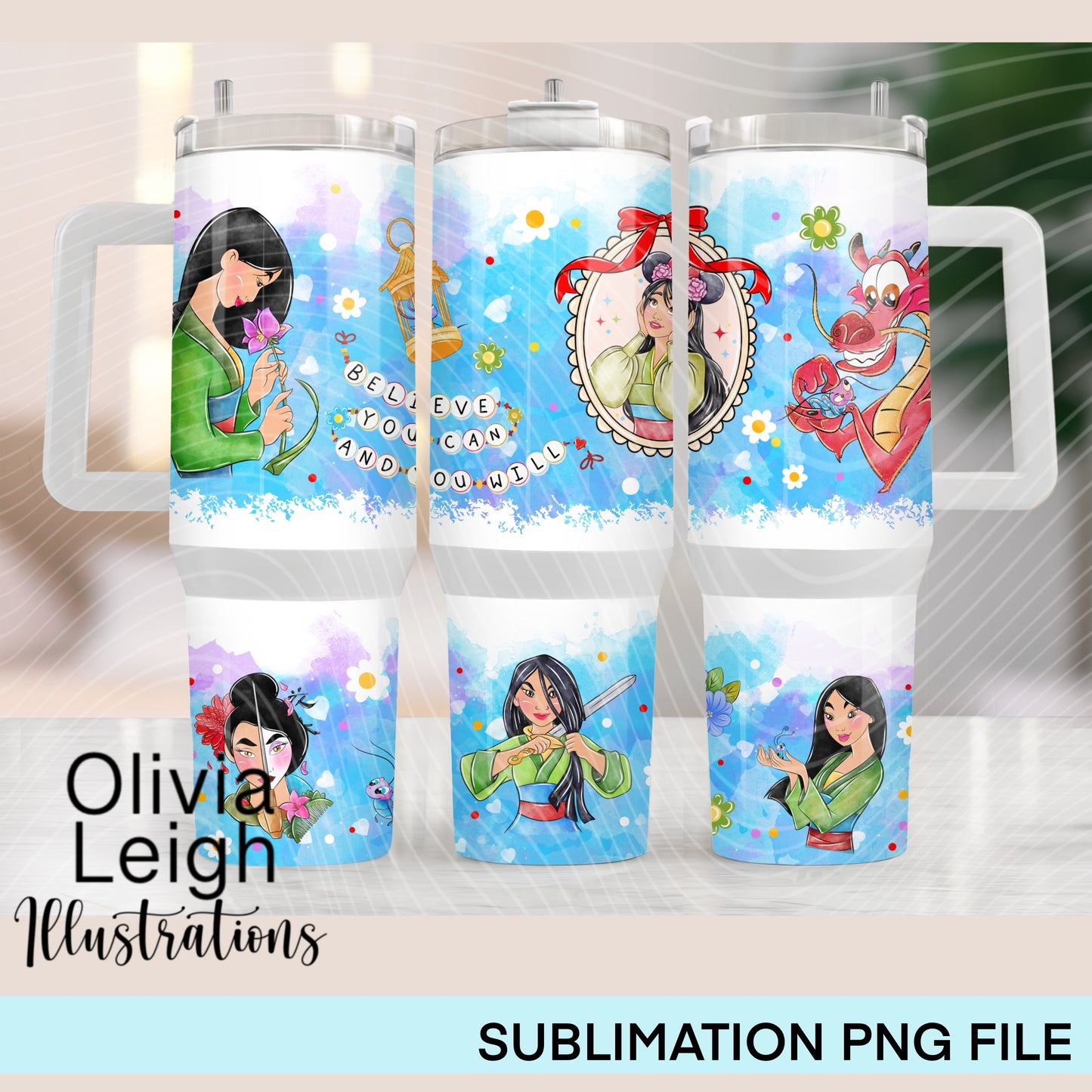 Princess M 40oz Tumbler Wrap