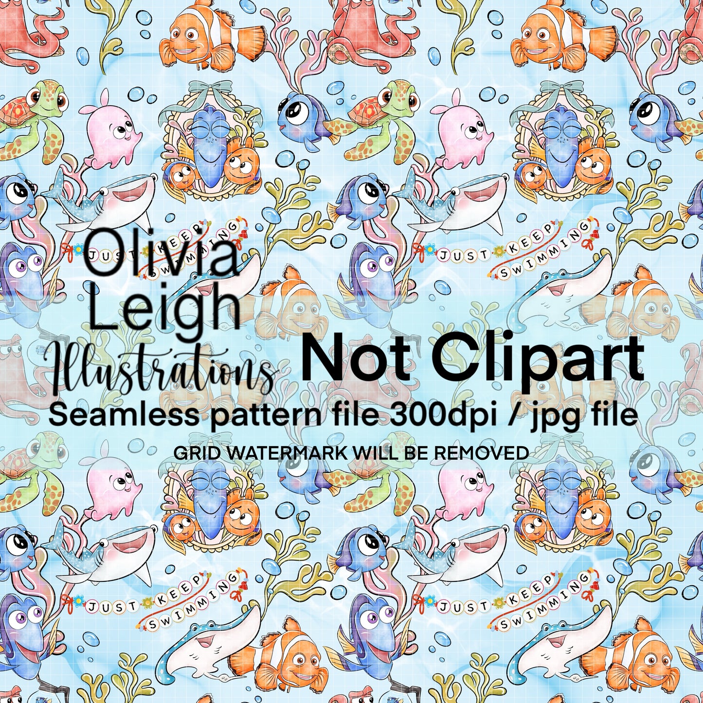 Fish Seamless Pattern blue