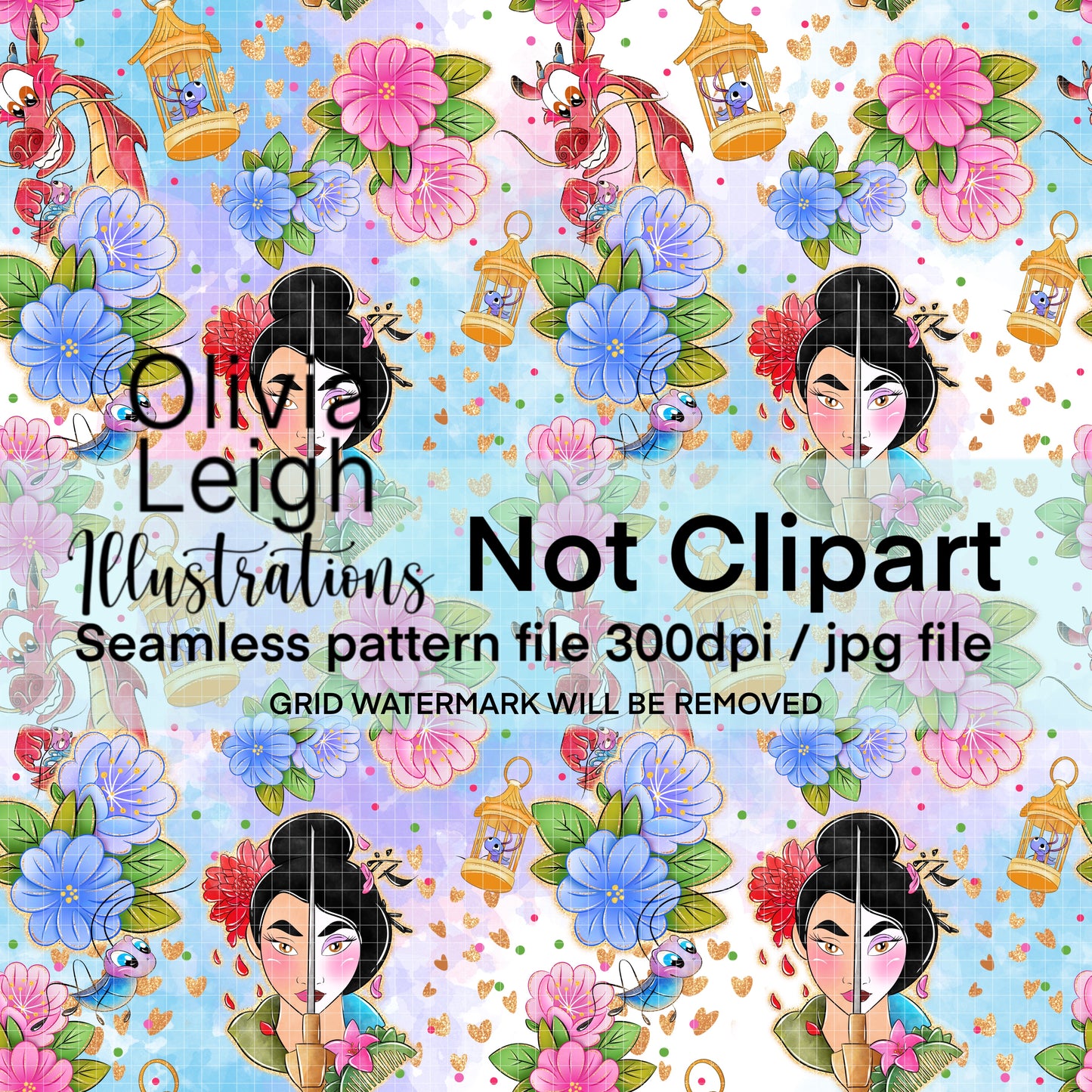 Princess M Seamless Pattern