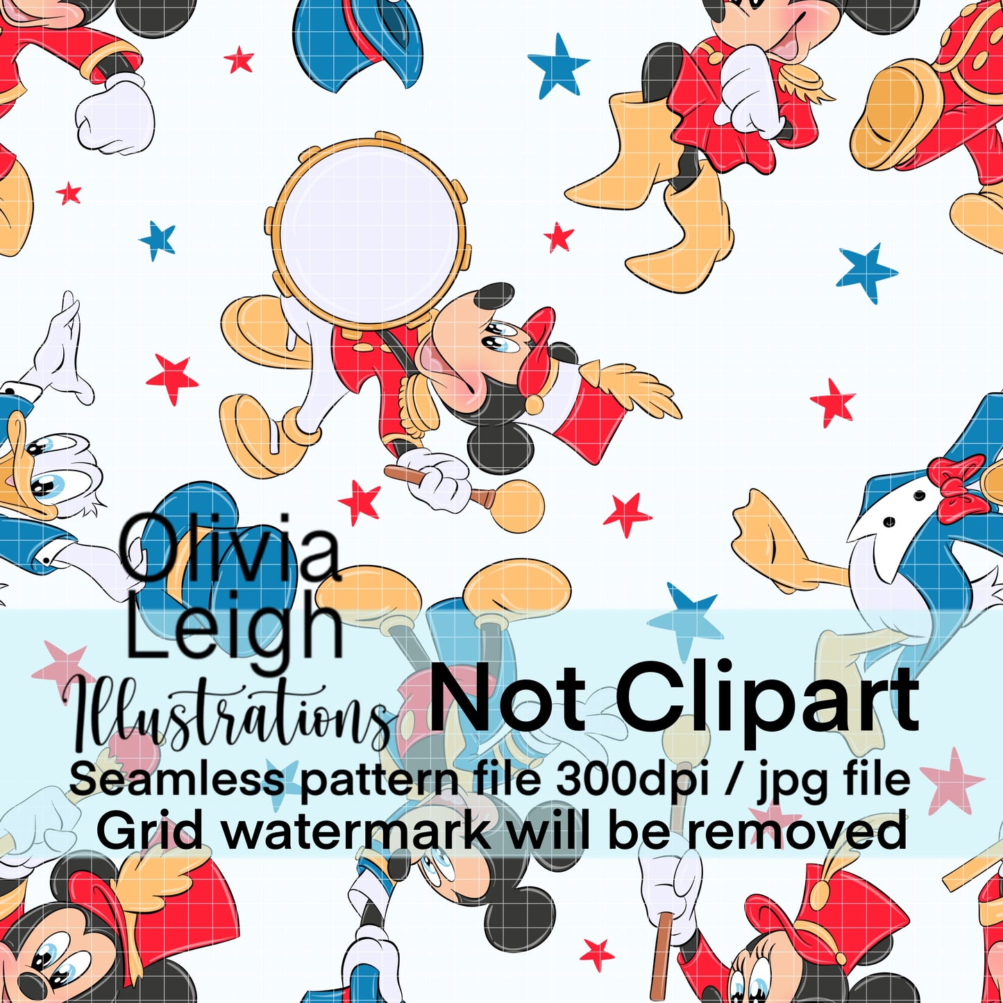 Mouse Circus Seamless Pattern