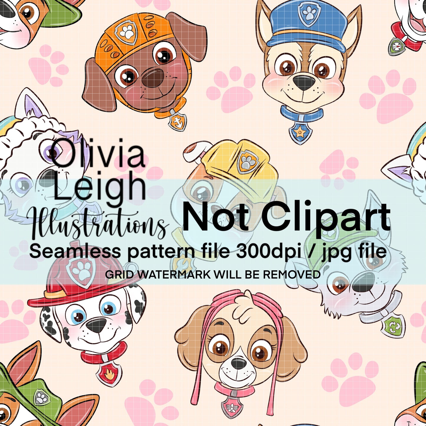 Dog Paw Seamless Pattern