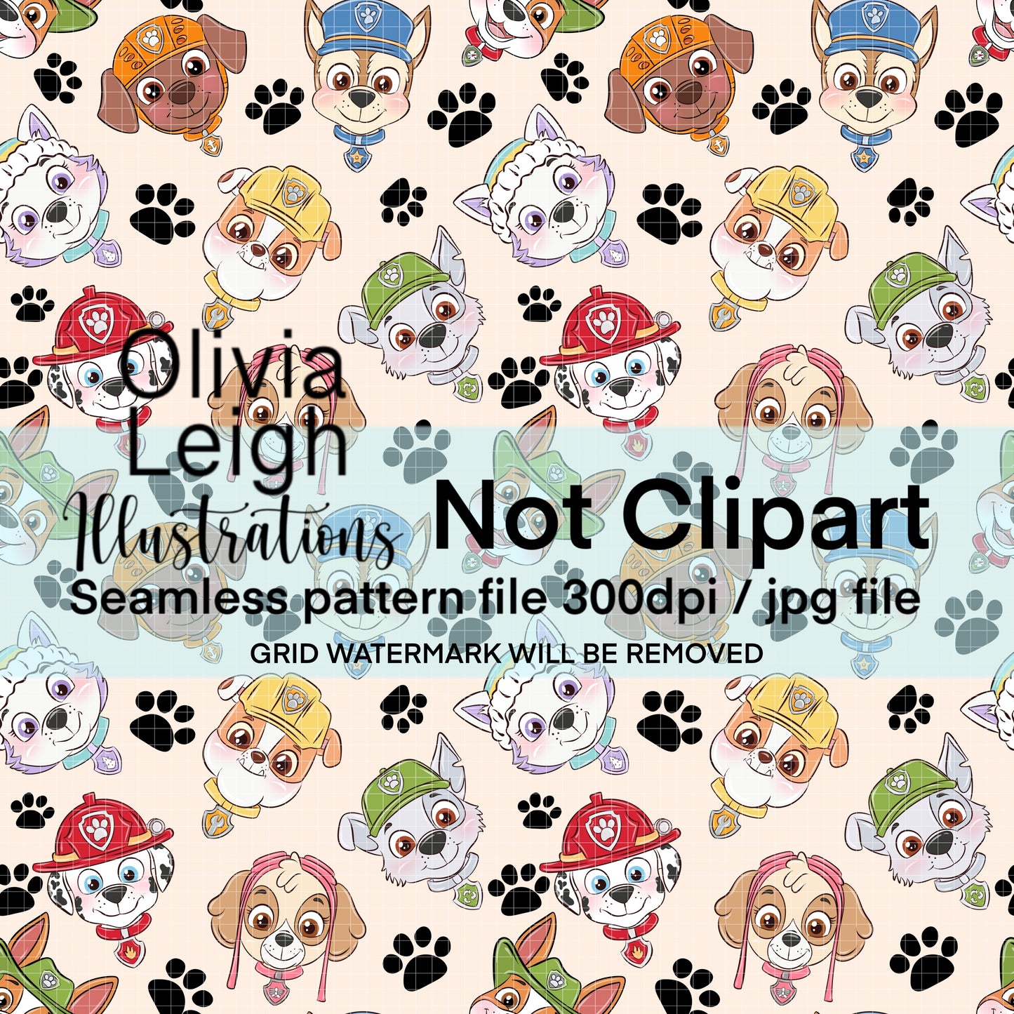 Dog Paw Seamless Pattern