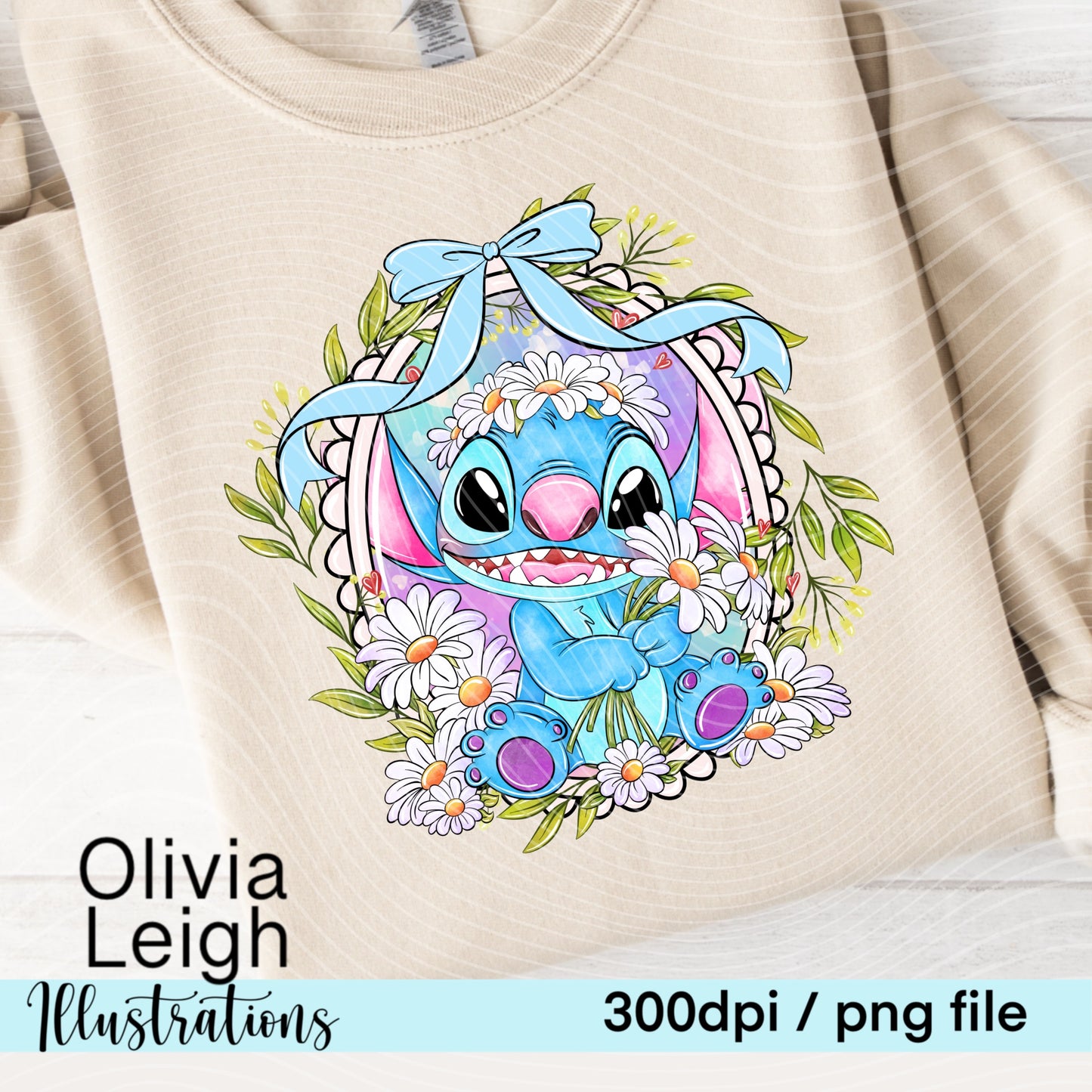 Stitch Floral Frame Shirt Design