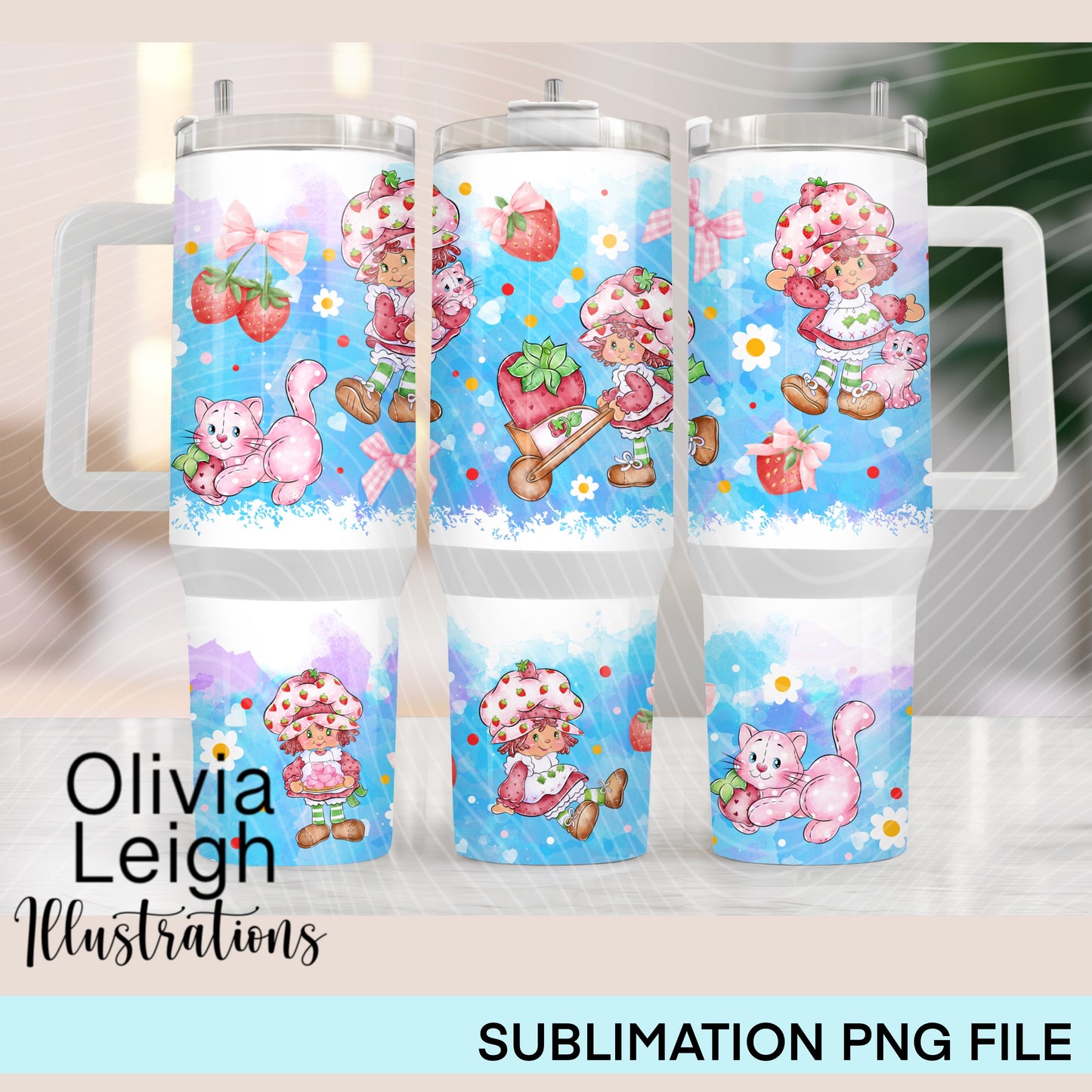 Strawberry Girl 40oz Tumbler Wrap