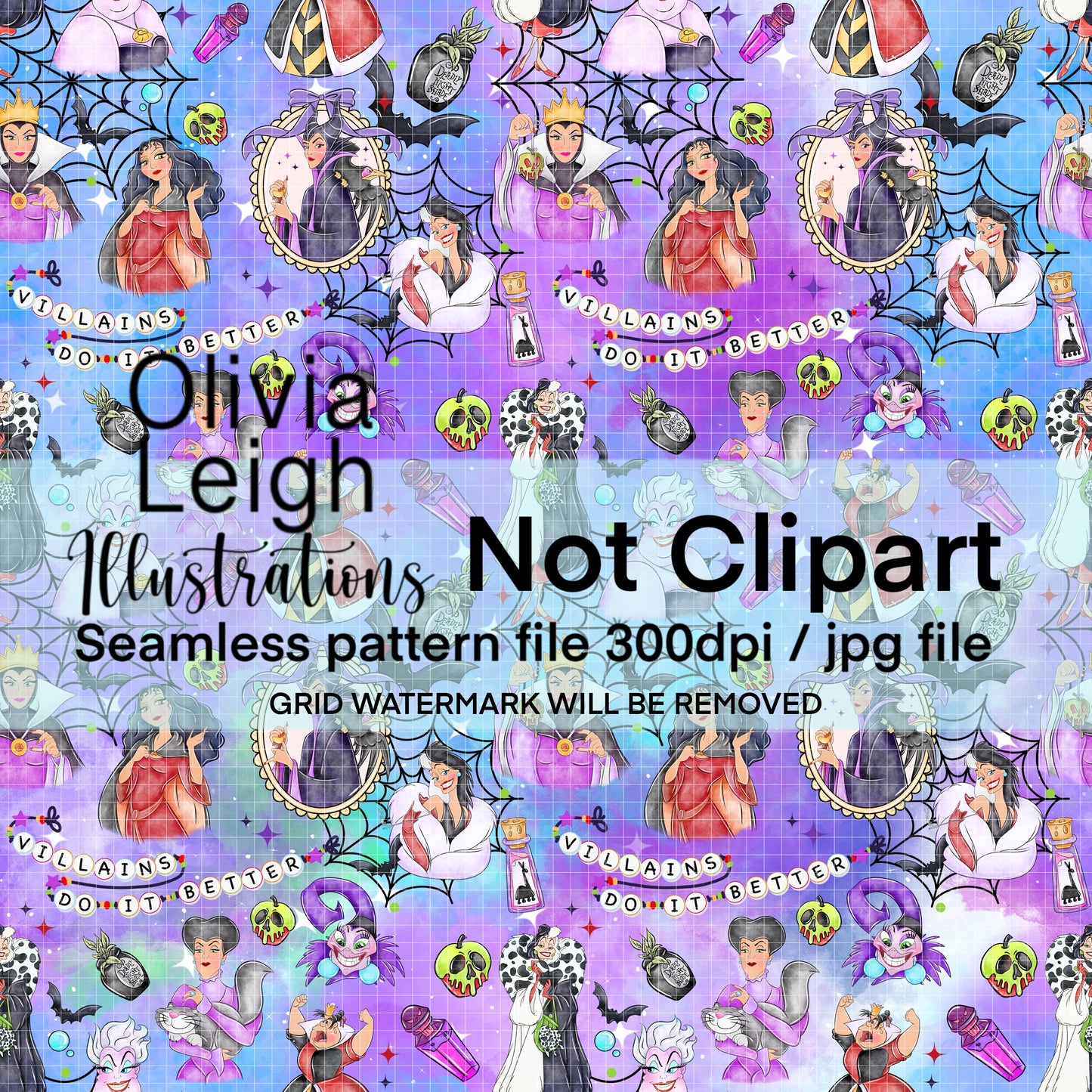 Princess Villains Seamless Pattern