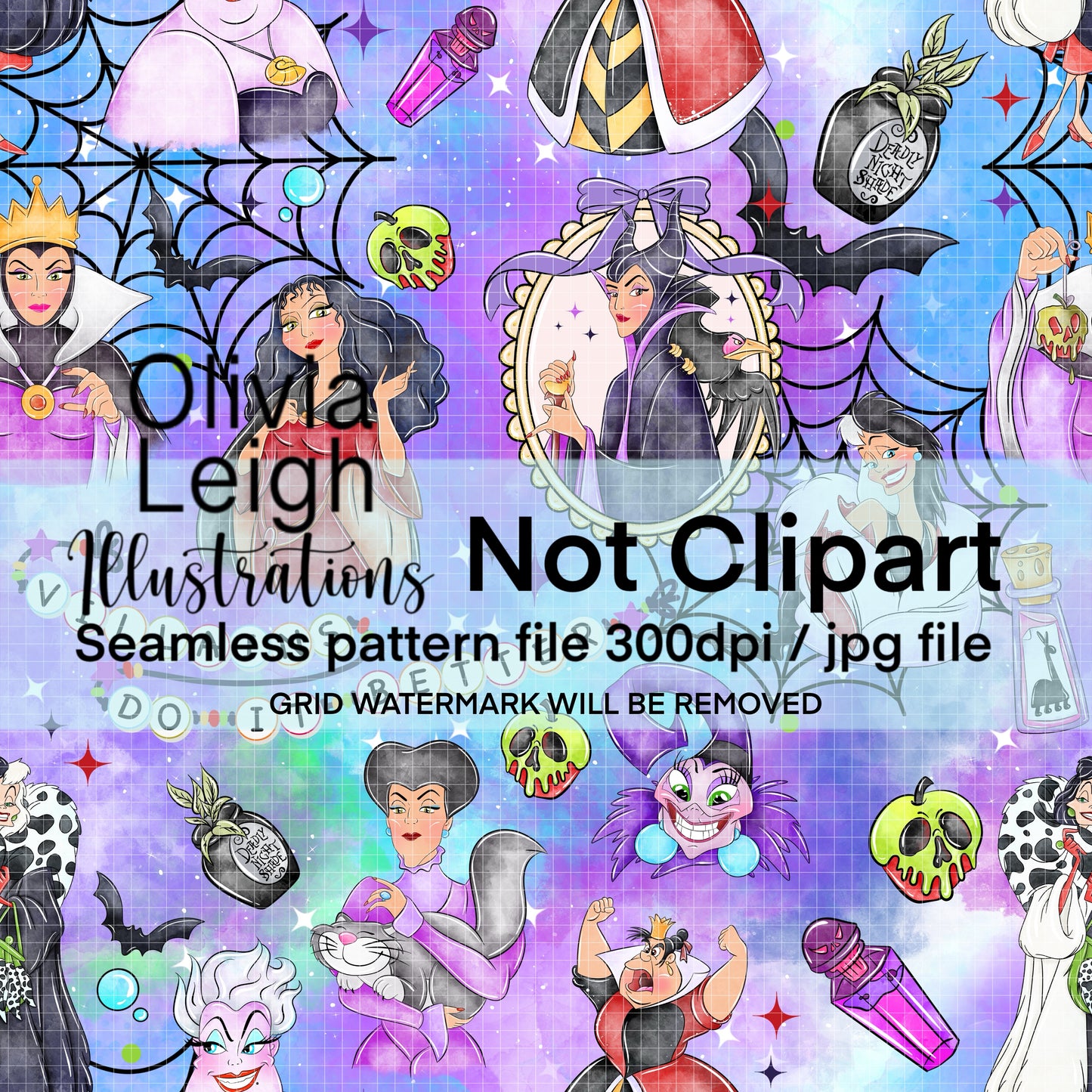 Princess Villains Seamless Pattern