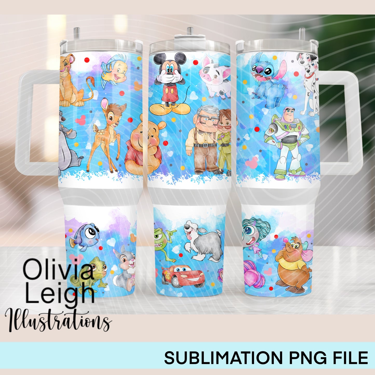 Mixed Characters 40oz Tumbler Wrap
