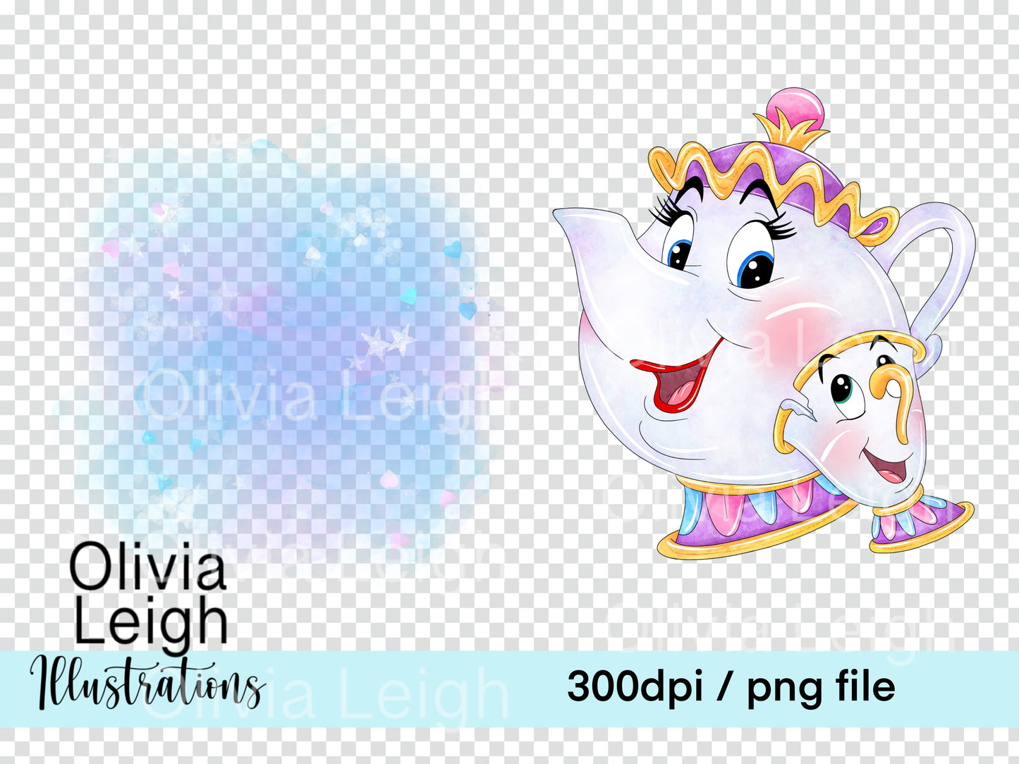 Princess B Teapot Clipart