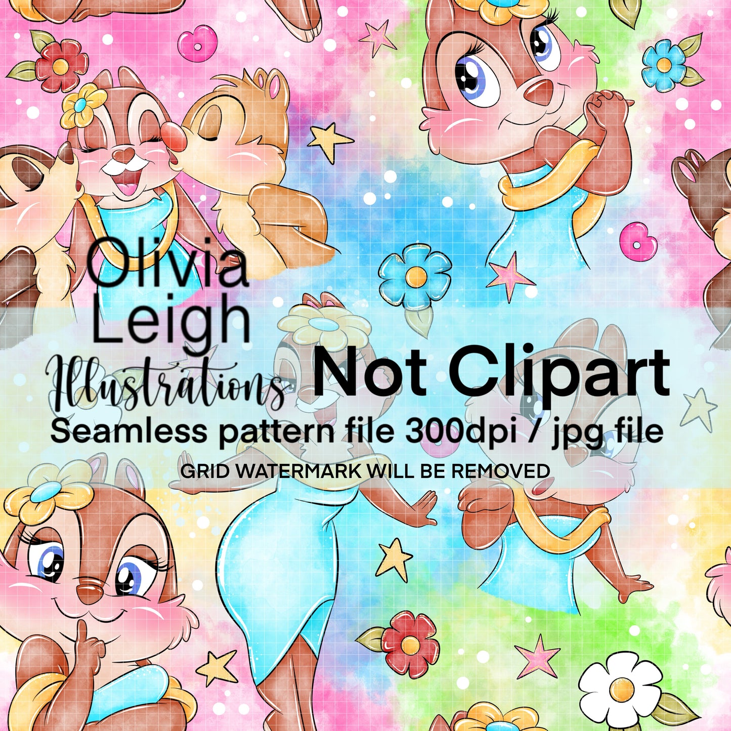 Cute Chipmunk Clarice seamless